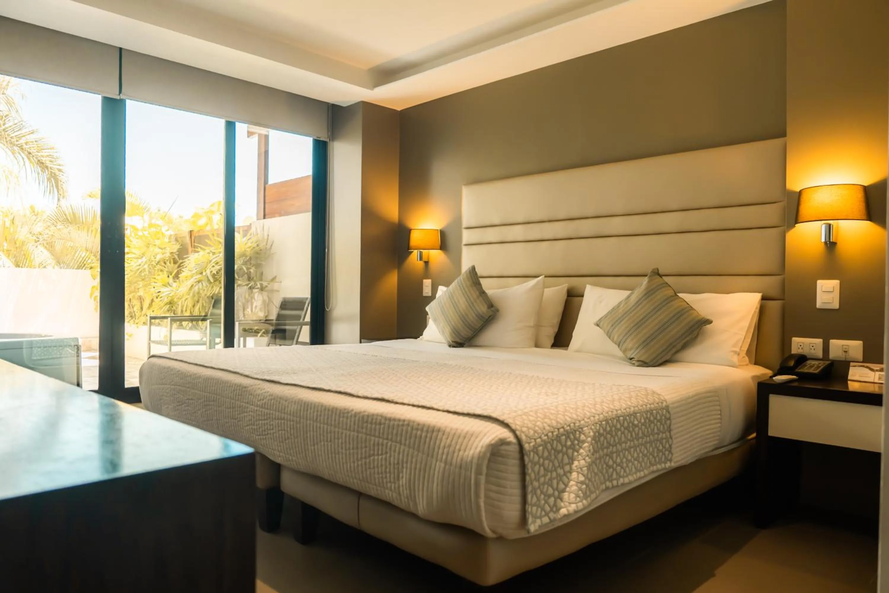 Bed in Hotel Poseidon