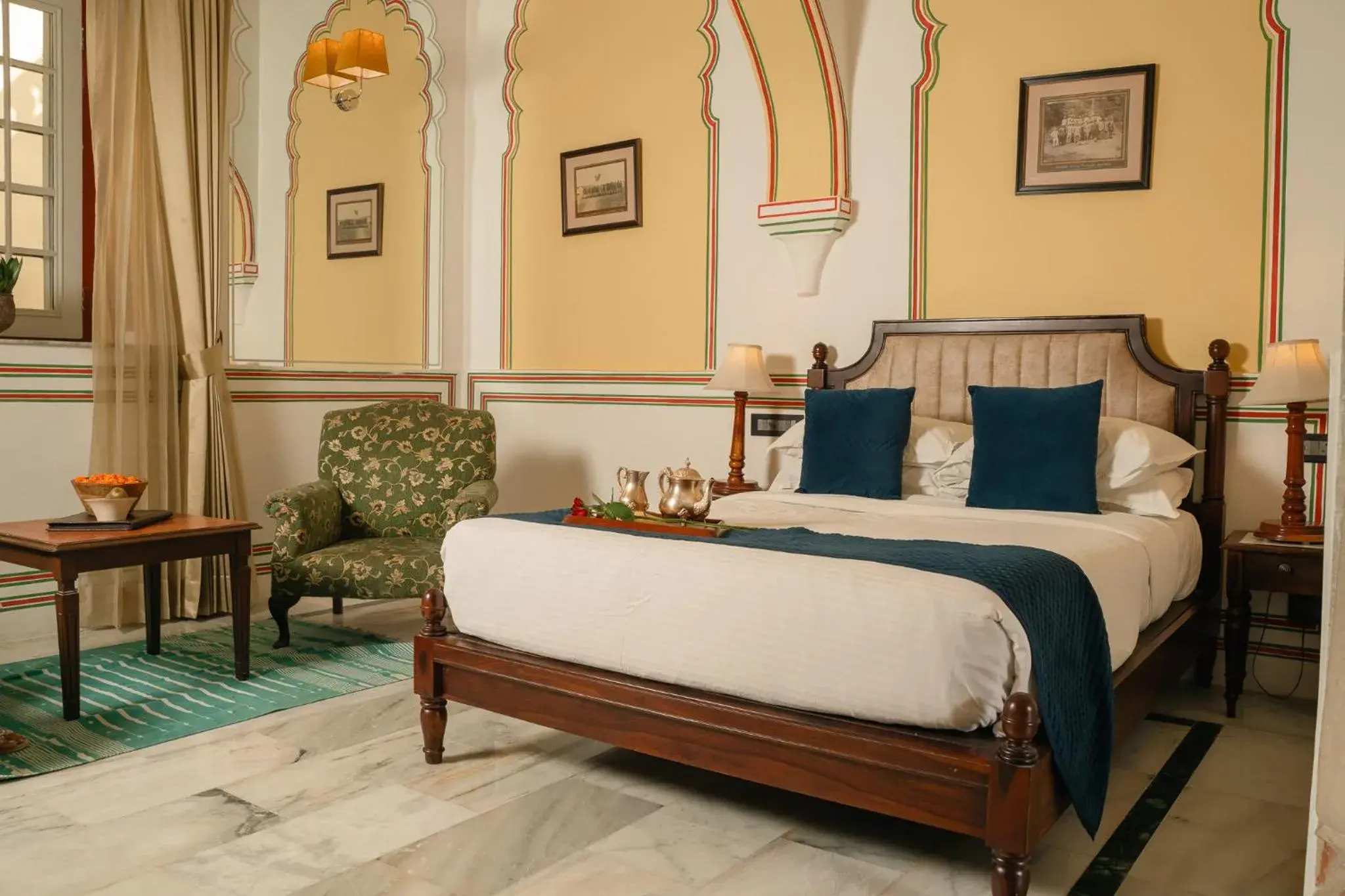 Bedroom, Bed in Hotel Narain Niwas Palace Bedroom, Bed in Hotel Narain Niwas Palace