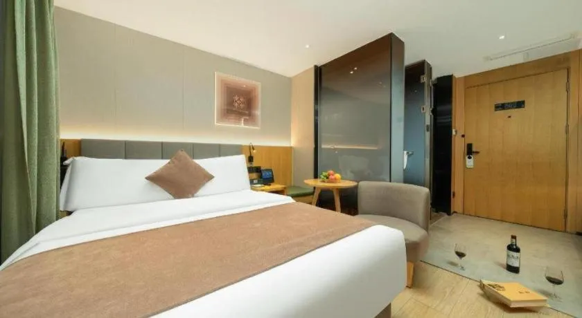 Bed in Yi Zhi Hotel -Beijing Road subway station, Dafo Temple, Guangzhou