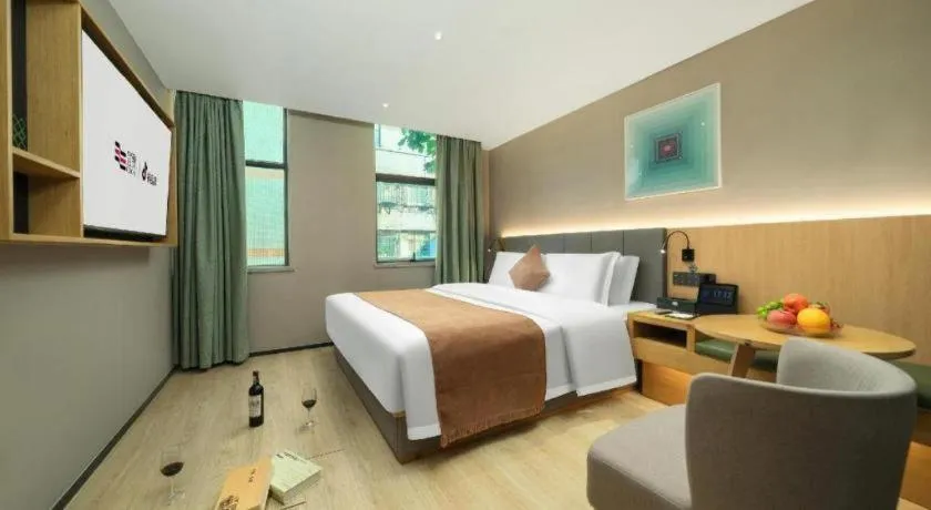 Bed in Yi Zhi Hotel -Beijing Road subway station, Dafo Temple, Guangzhou