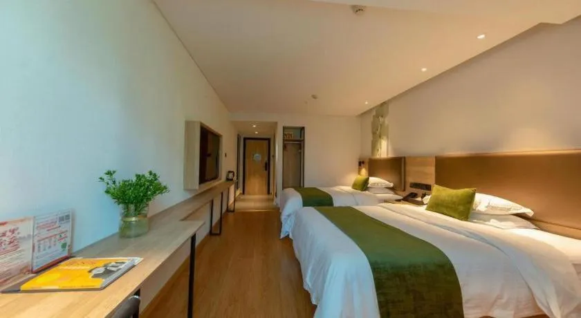 Bed in GreenTree Inn Changzhou Times Plaza Business Hotel