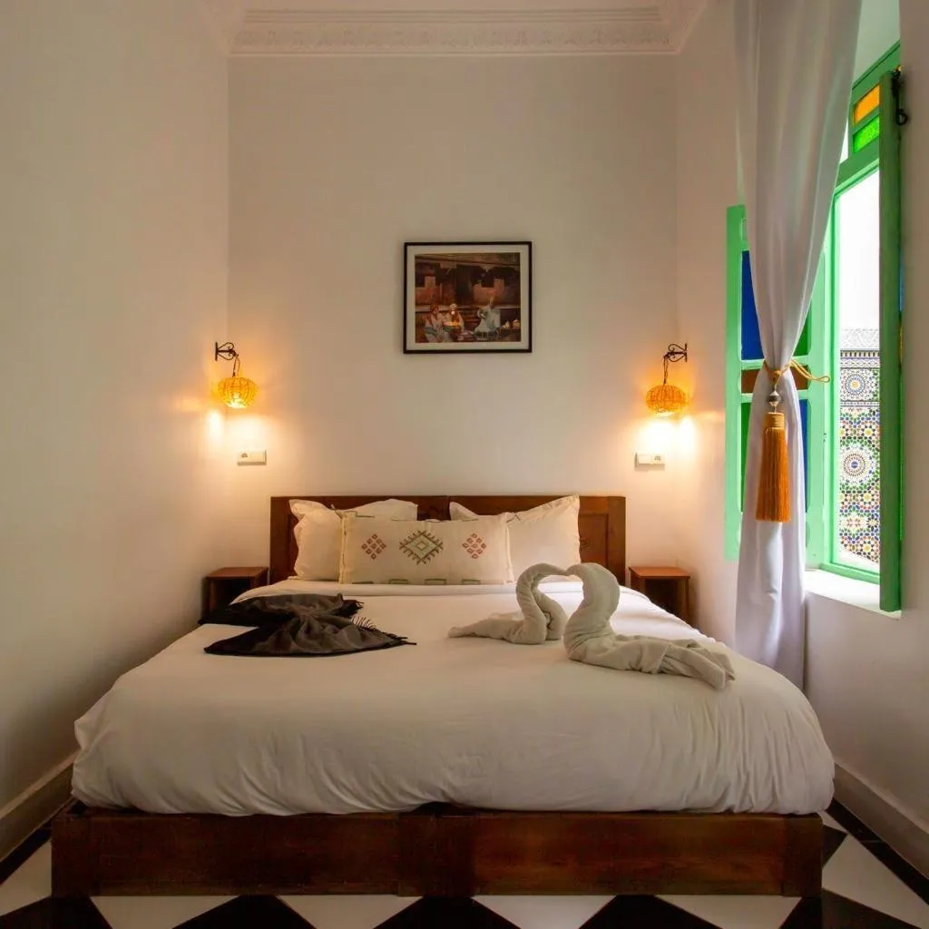 Bed in Riad Rose Meryam