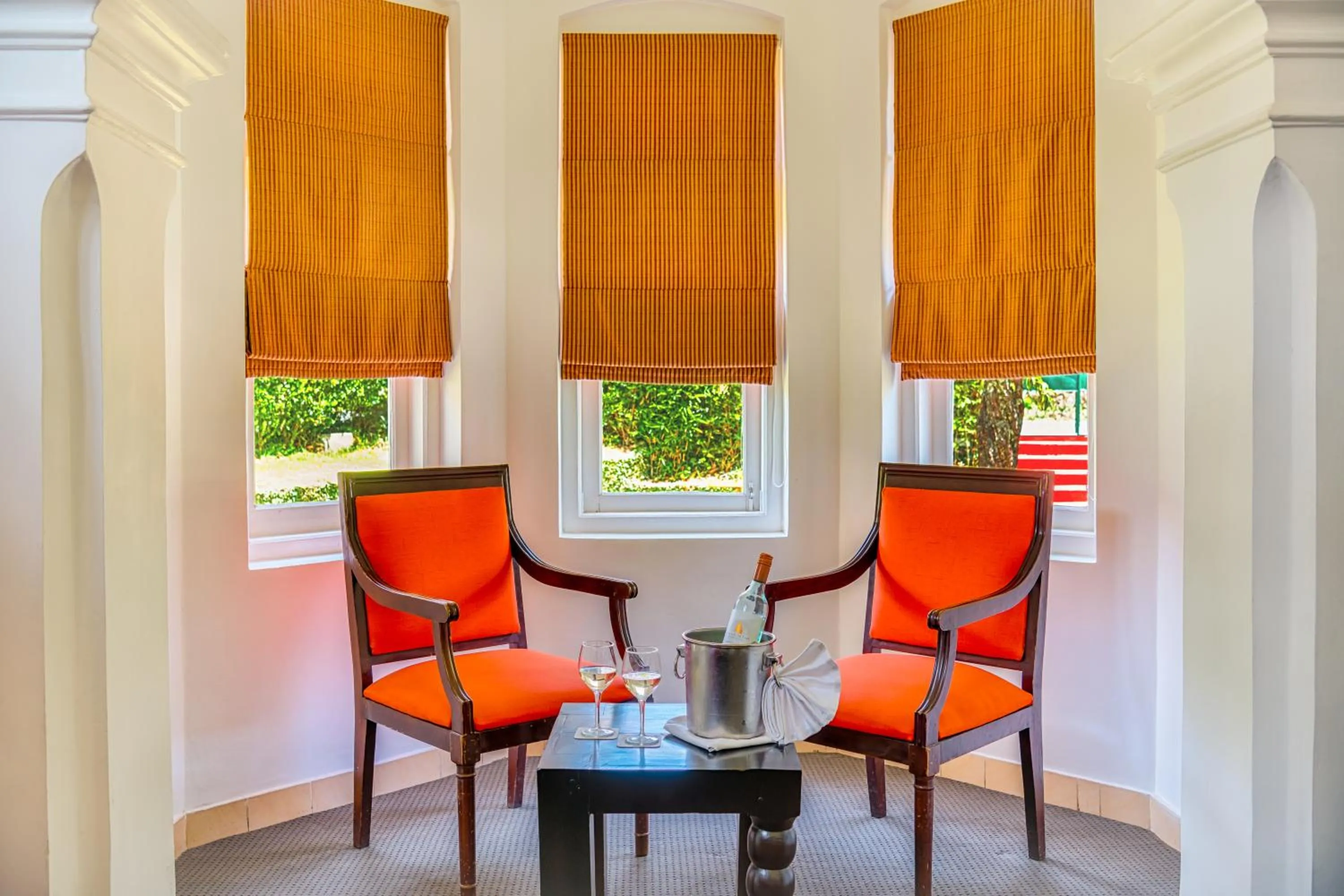 Seating area in Xavier's Cottage