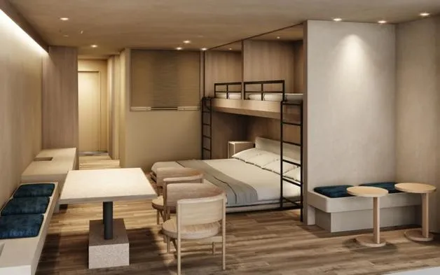 Bed in Hotel Setre Kobe Maiko