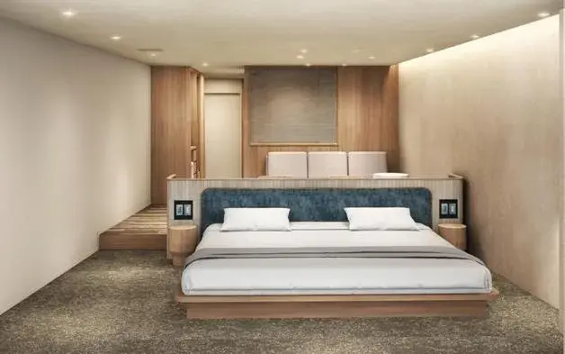 Bed in Hotel Setre Kobe Maiko Bed in Hotel Setre Kobe Maiko