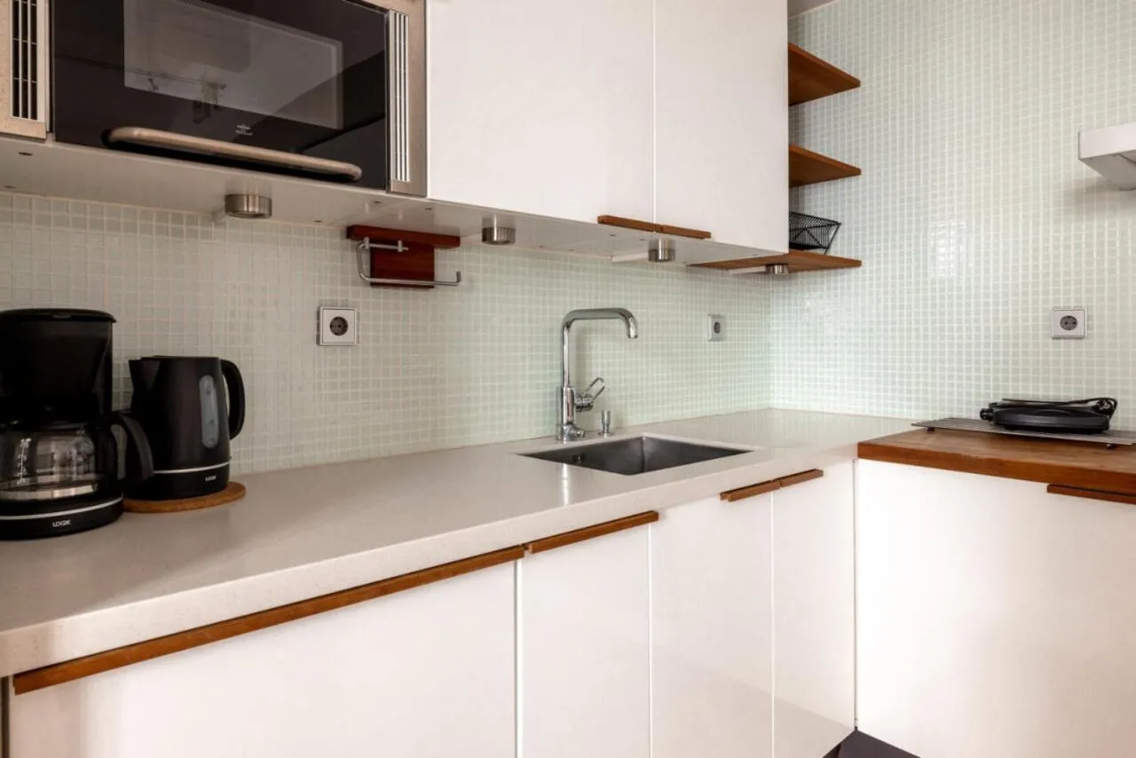 kitchen in 2ndhomes Loft Apartment with Spa & Balcony by the White Church