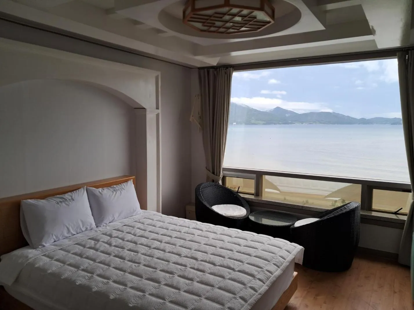 Bed in Namhae Beach Hotel