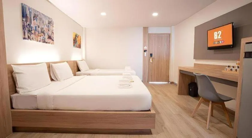 Bed in B2 Korat Night Market Boutique & Budget Hotel