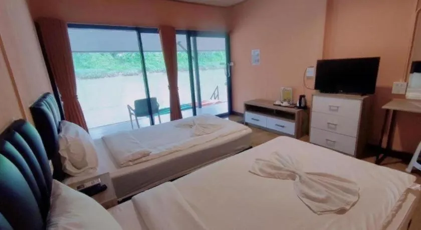 Bed in The Raft Land Resort