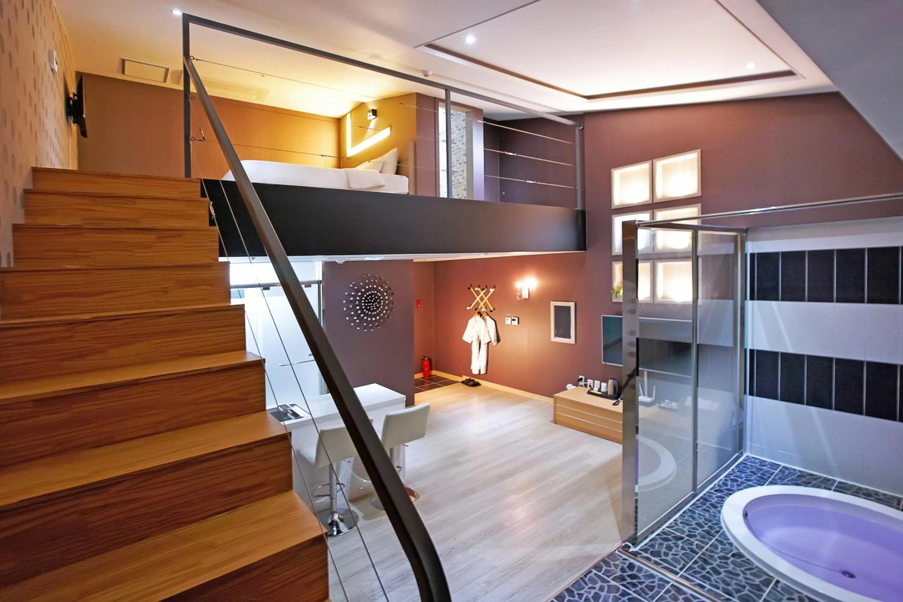 Bed in Dome Hotel Geoje