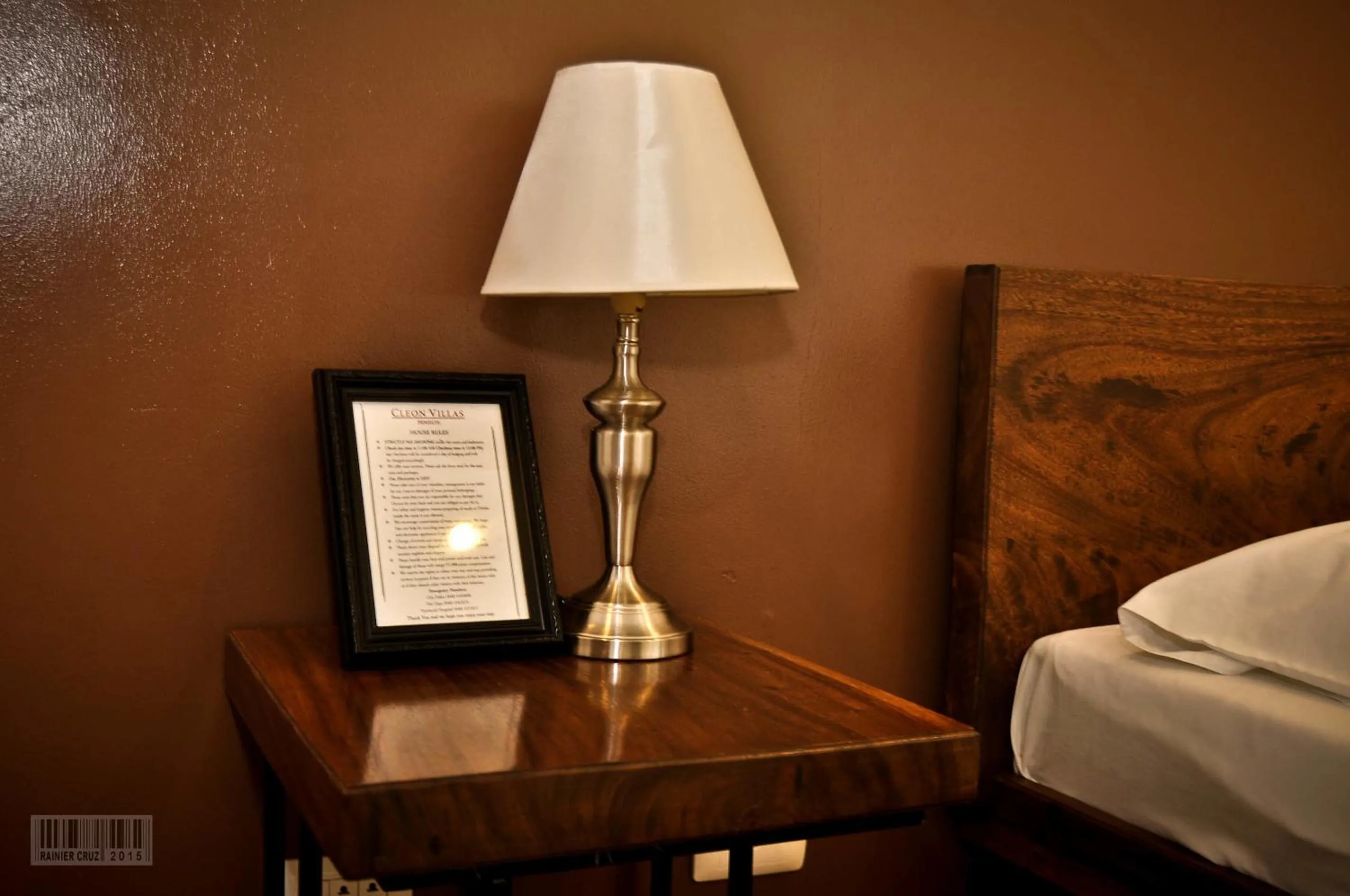 Decorative detail, Bed in Cleon Villas Pension