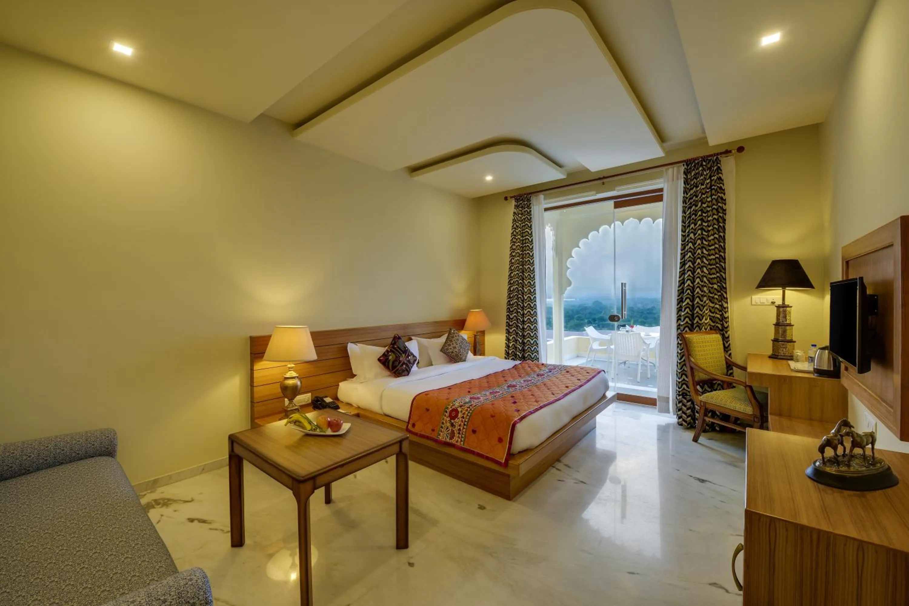 Bedroom, Bed in jüSTa Brij Bhoomi Resort, Nathdwara