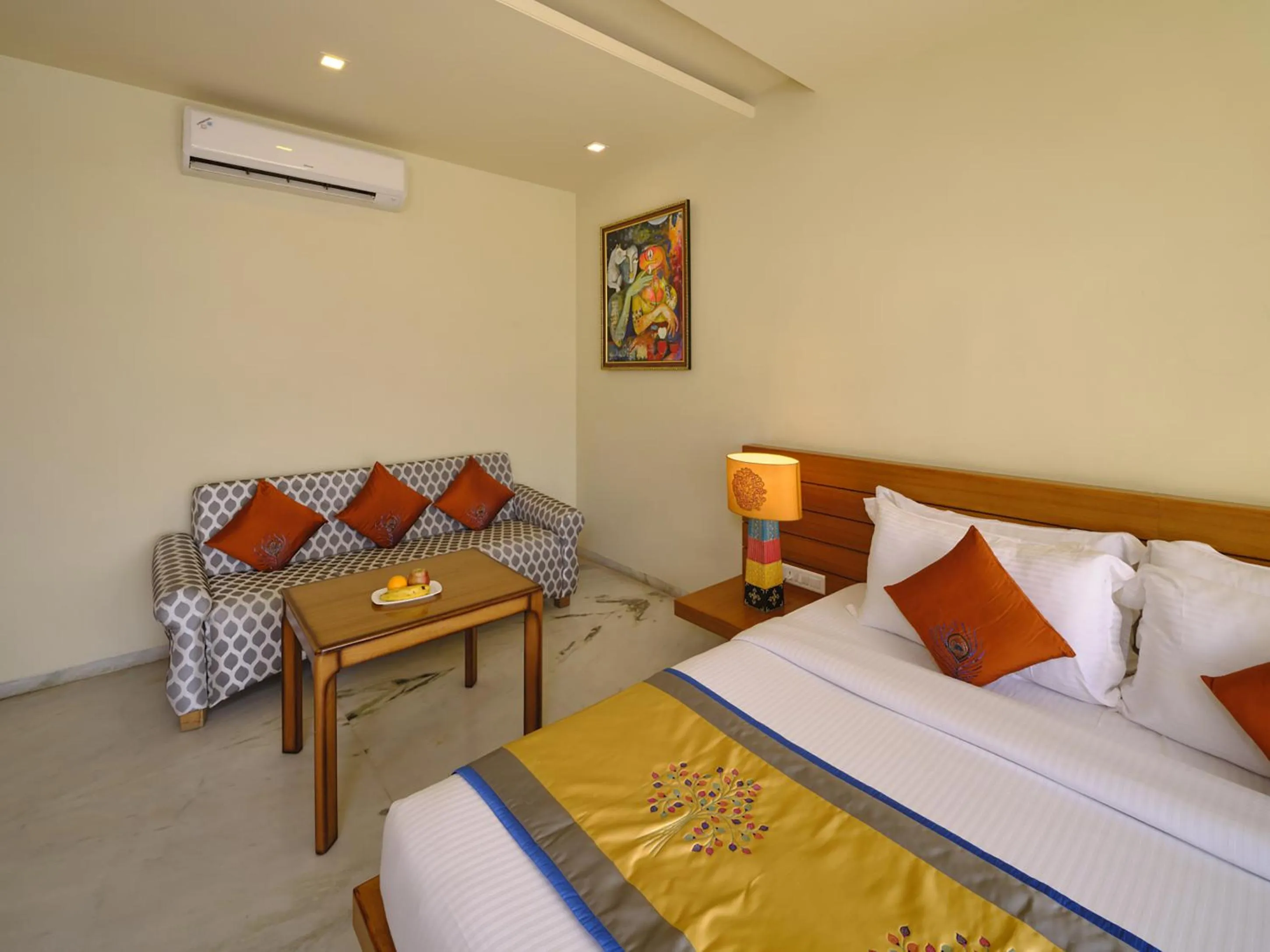 Bed in jüSTa Brij Bhoomi Resort, Nathdwara