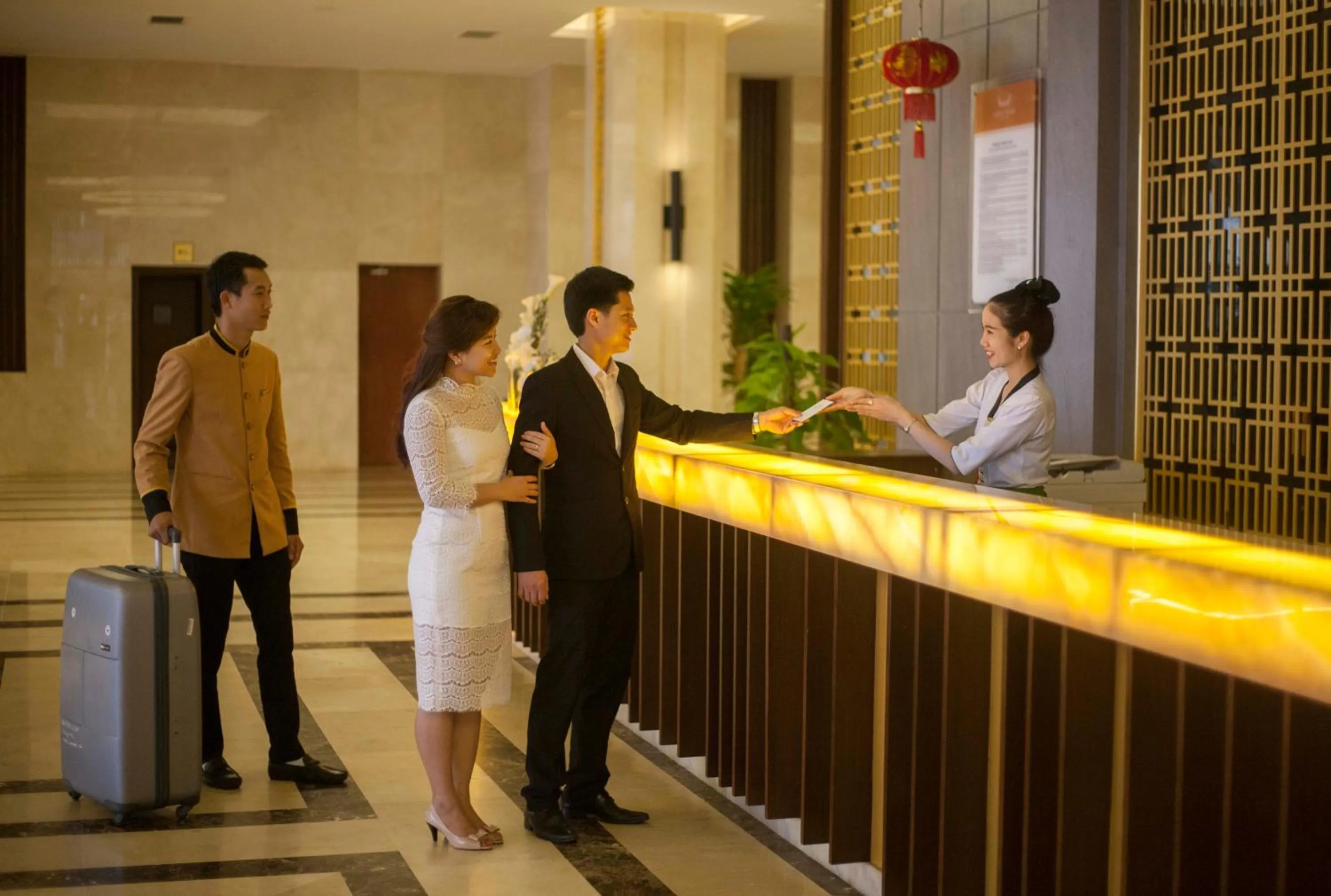 Staff in Muong Thanh Luxury Nhat Le Hotel