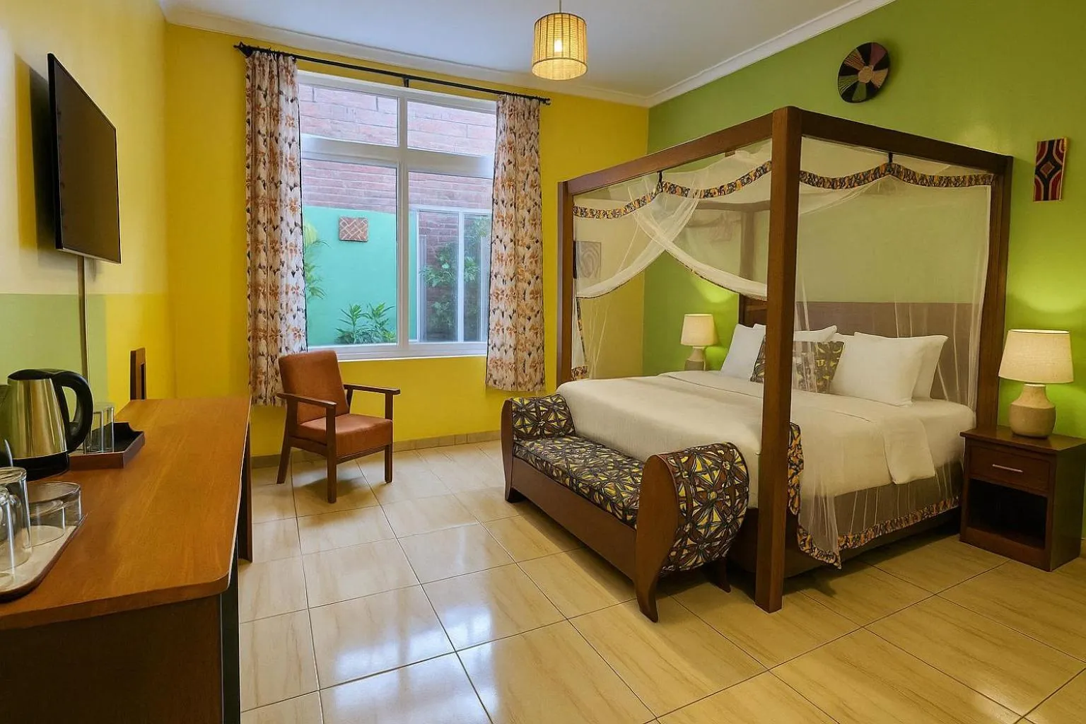 TV and multimedia, Bed in Yambi Guesthouse