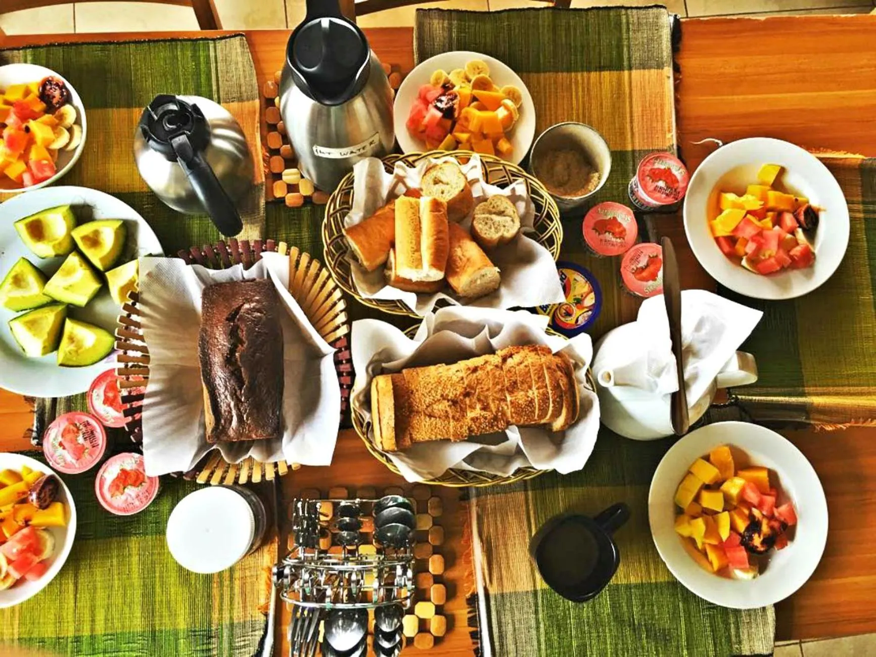 Continental breakfast in Yambi Guesthouse