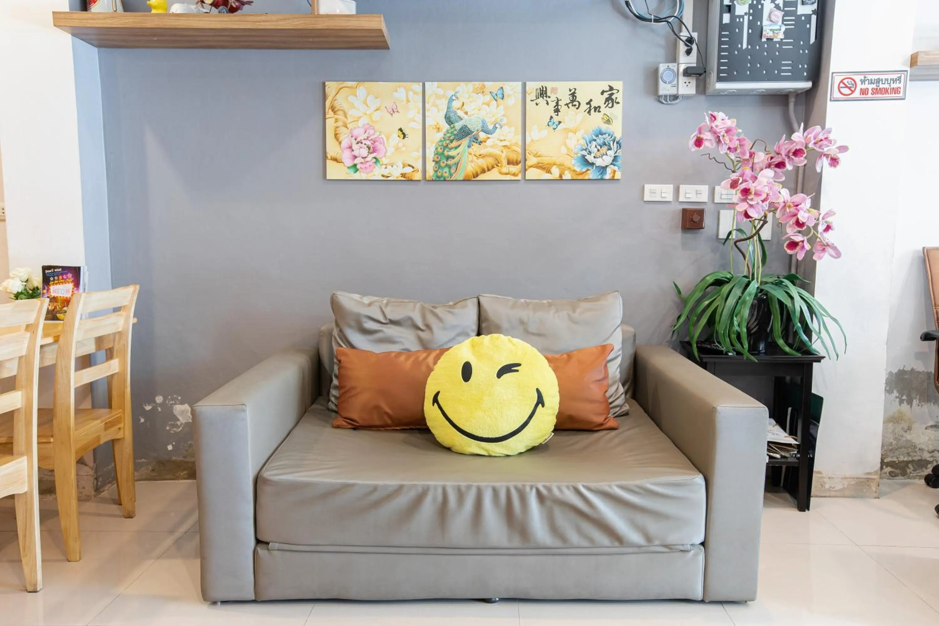 Seating area in Restiny Hostel