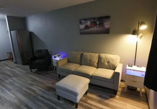 Living room in Plymouth Suites
