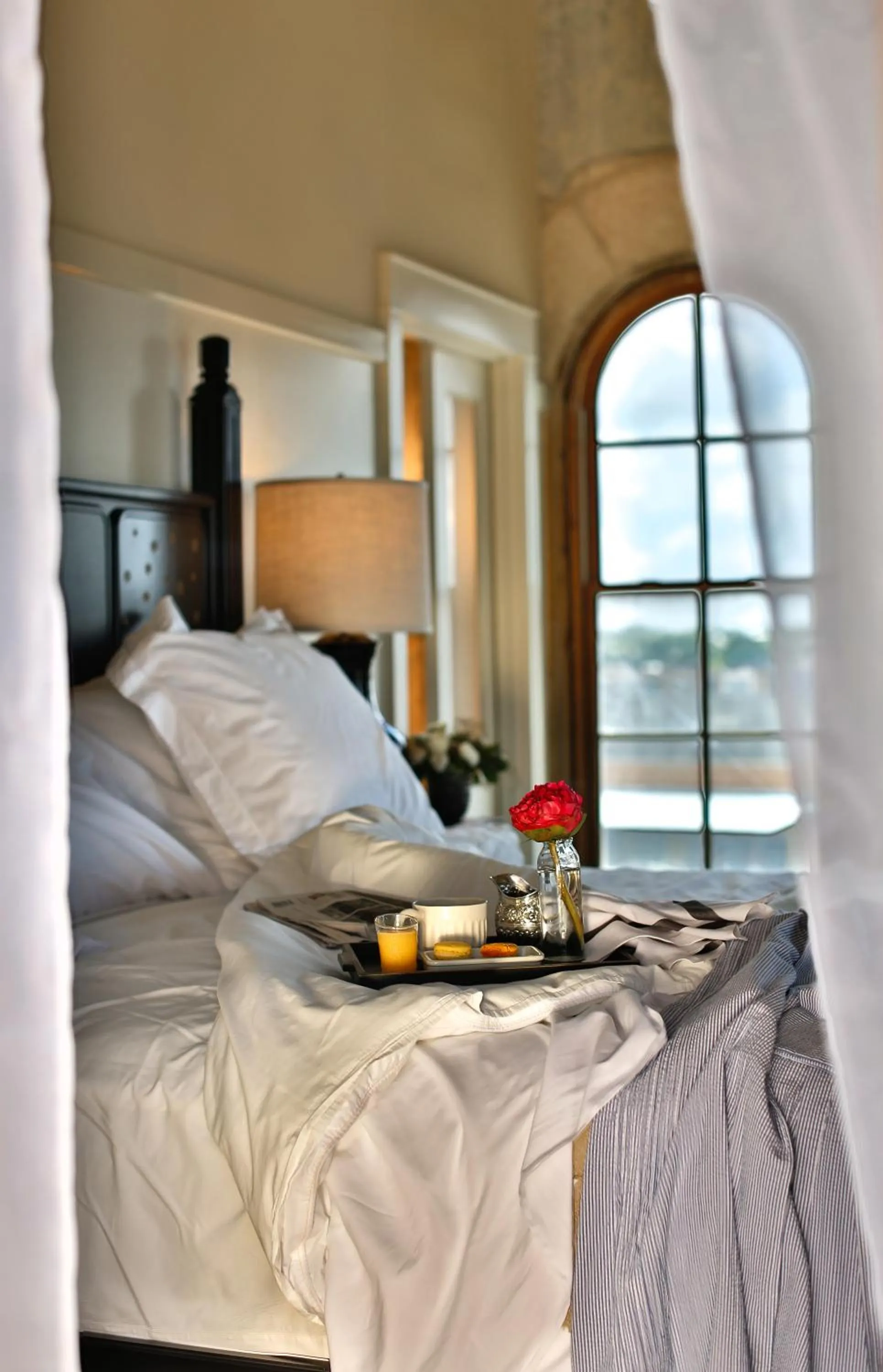 Decorative detail, Bed in Hotel Emma at Pearl on the Riverwalk