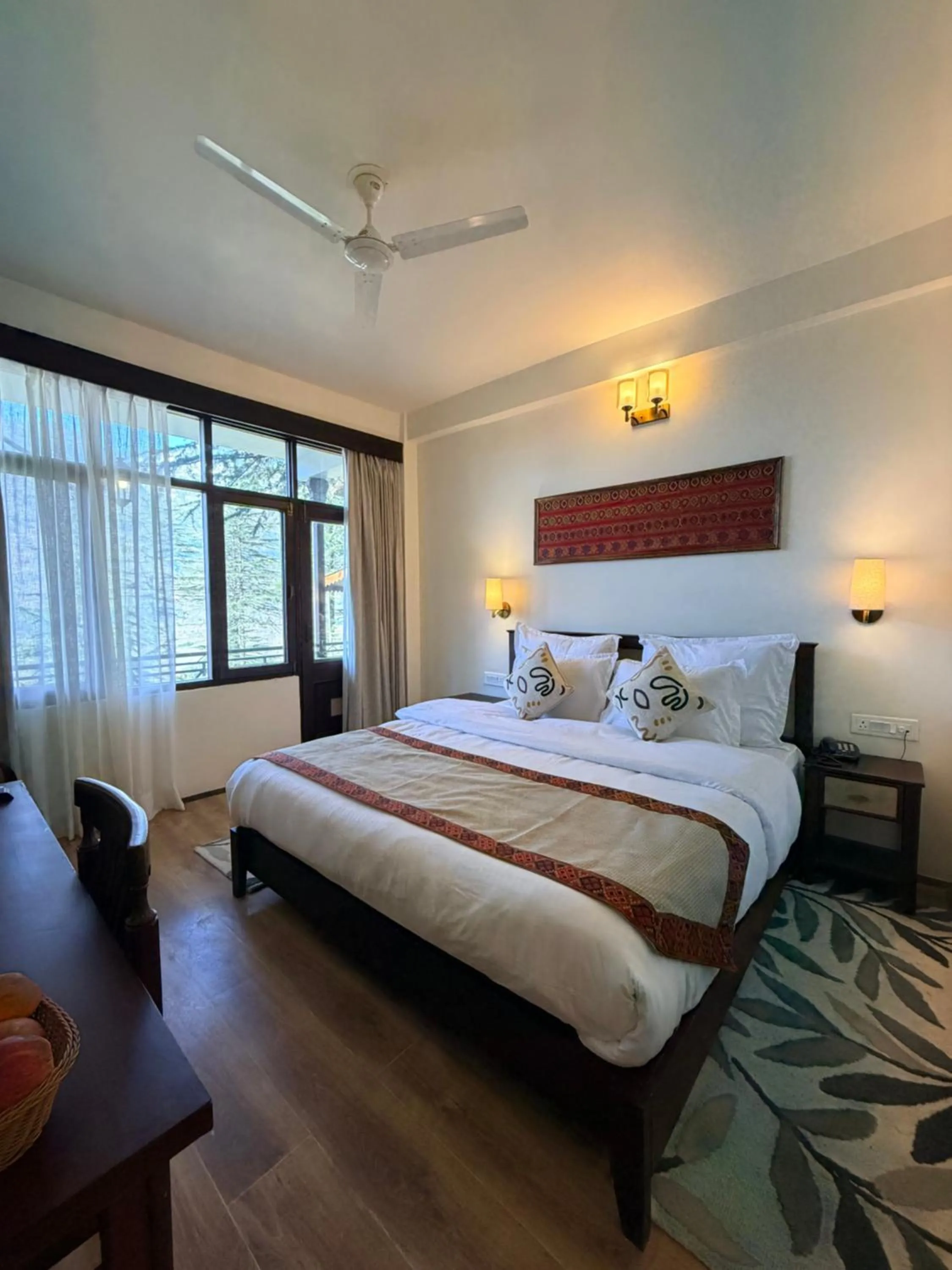 Balcony/Terrace, Bed in Heritage Satikva Resorts and Spa