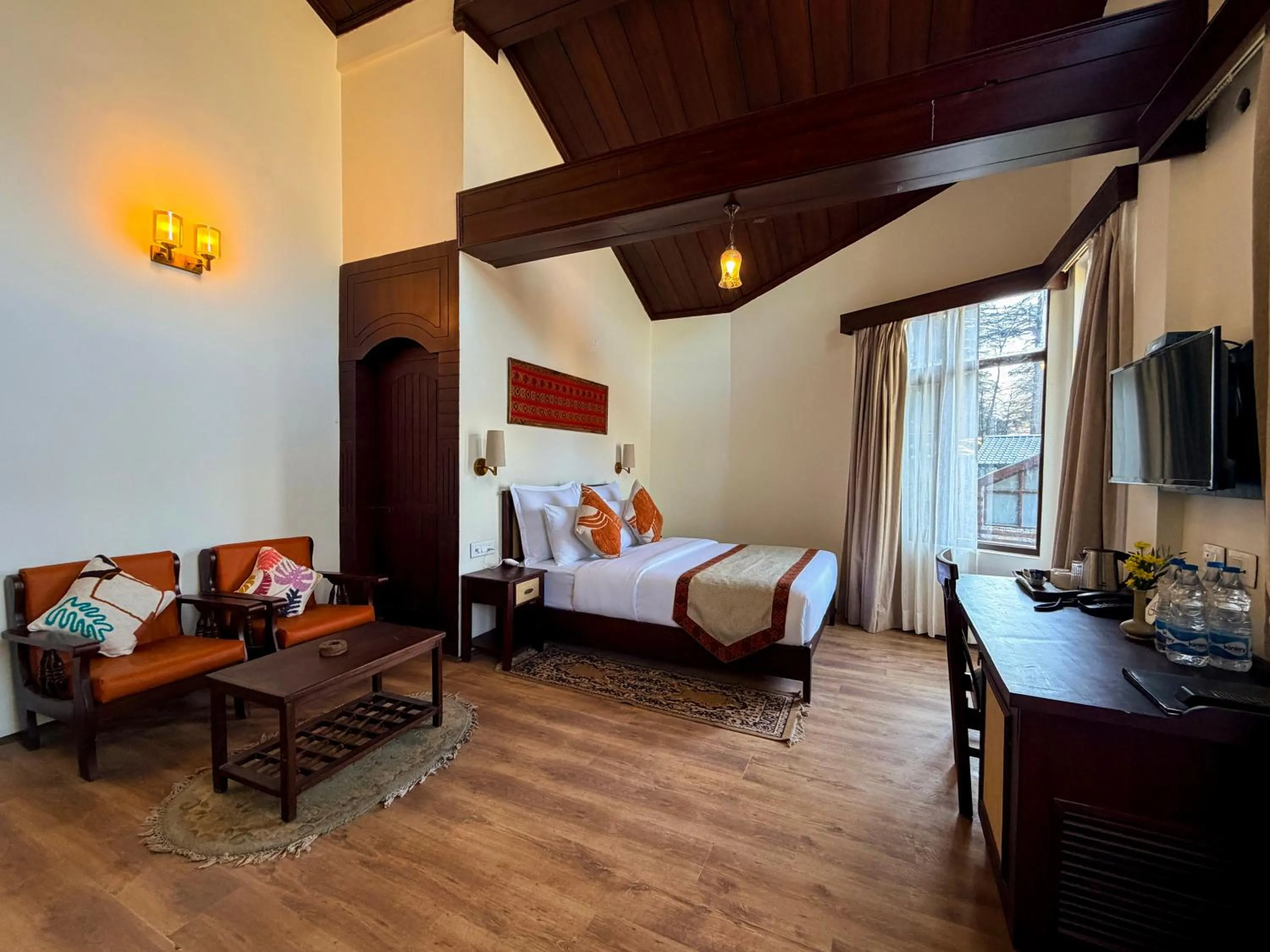 Bed in Heritage Satikva Resorts and Spa