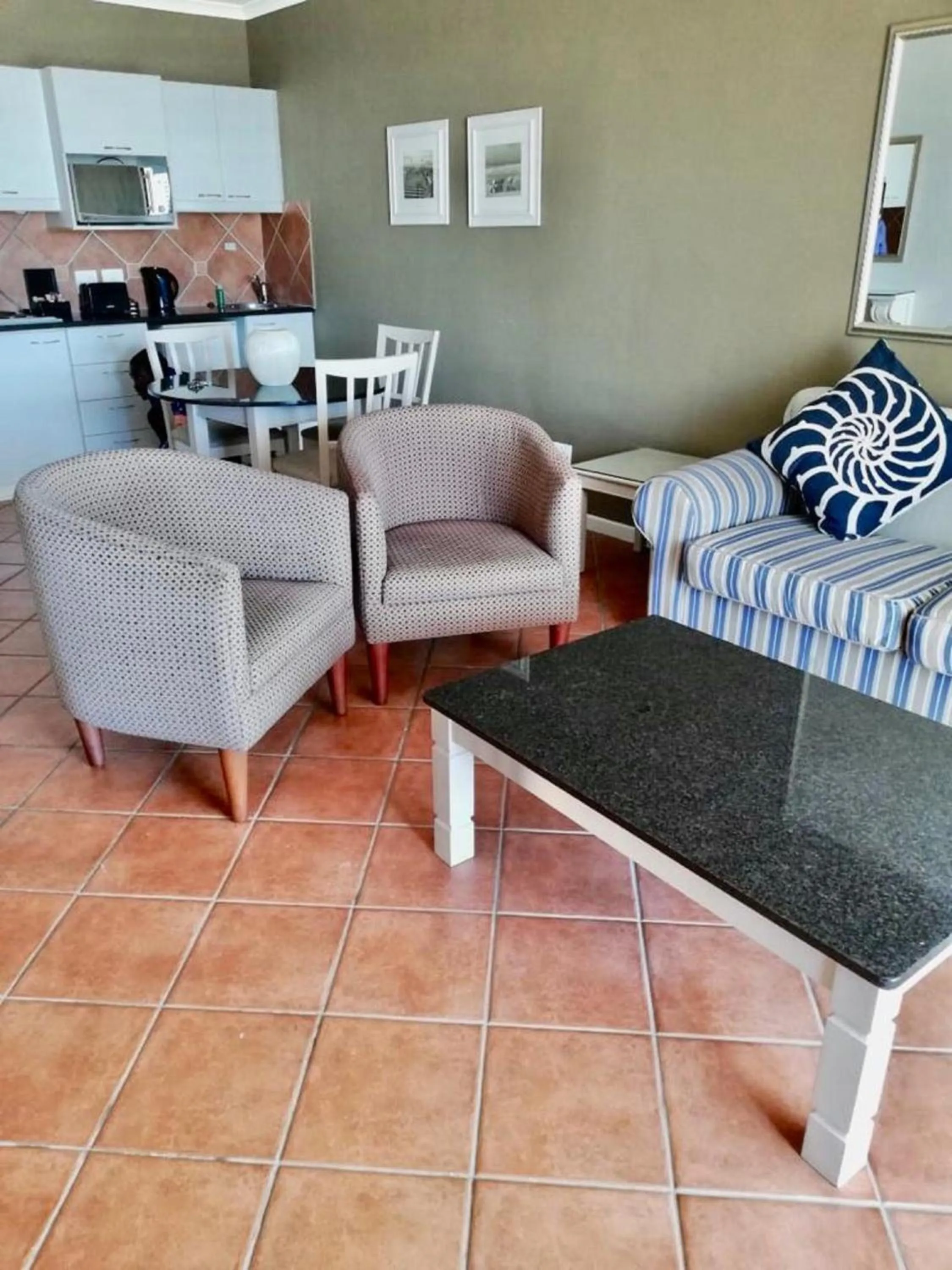 Living room in Cape Town Beachfront Apartments at Leisure Bay