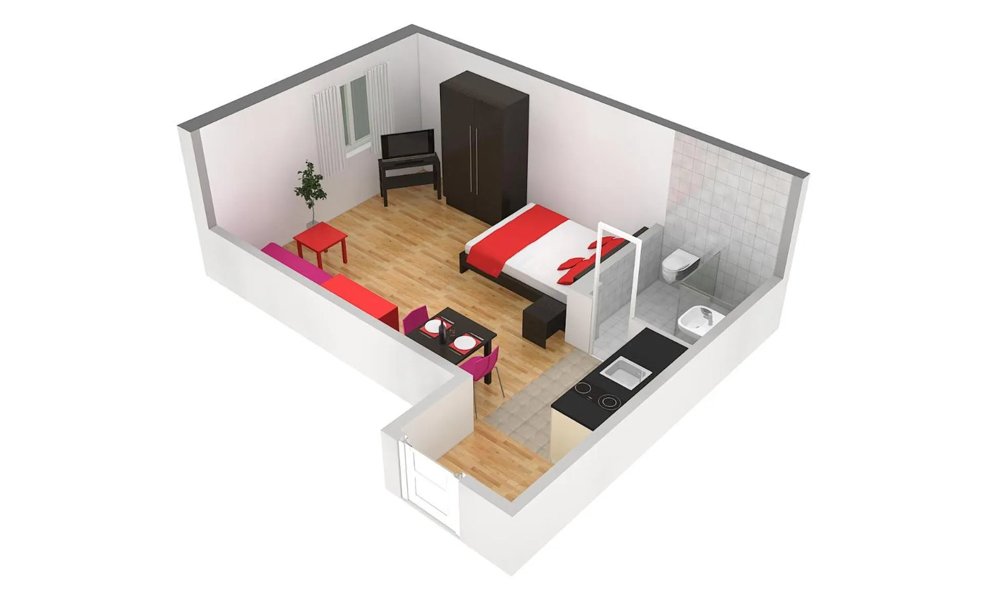 Floor plan in HITrental Stauffacher Apartments