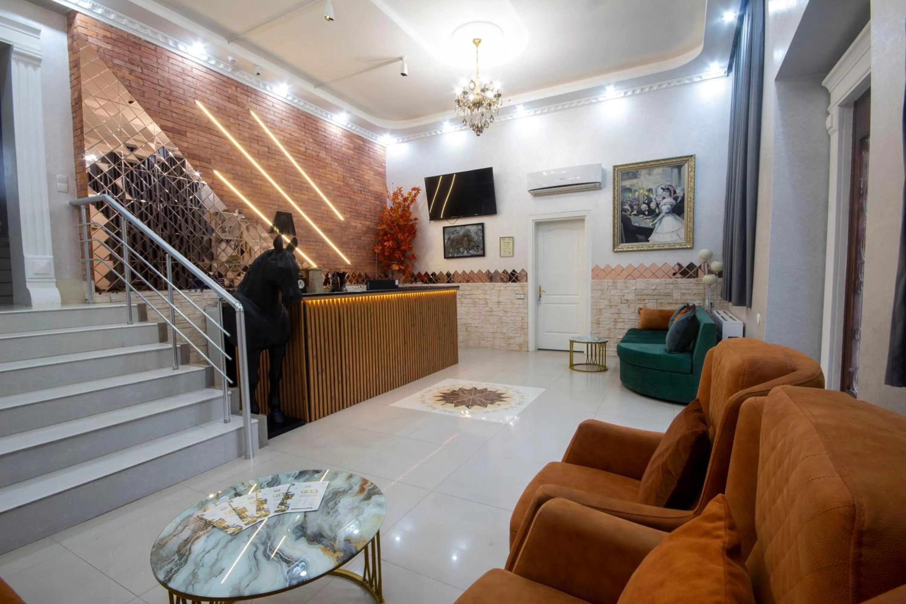 Seating area in Kinor David Glatt Kosher Hotel