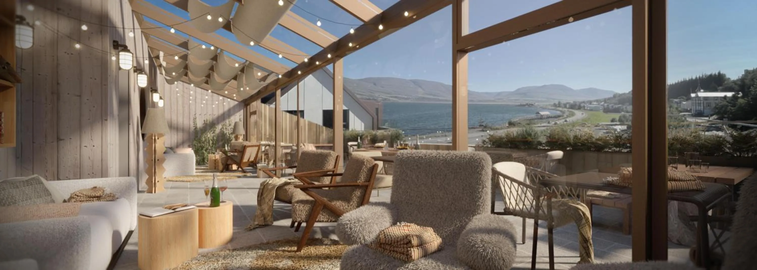 Patio in Skald Hotel Akureyri, Curio Collection By Hilton