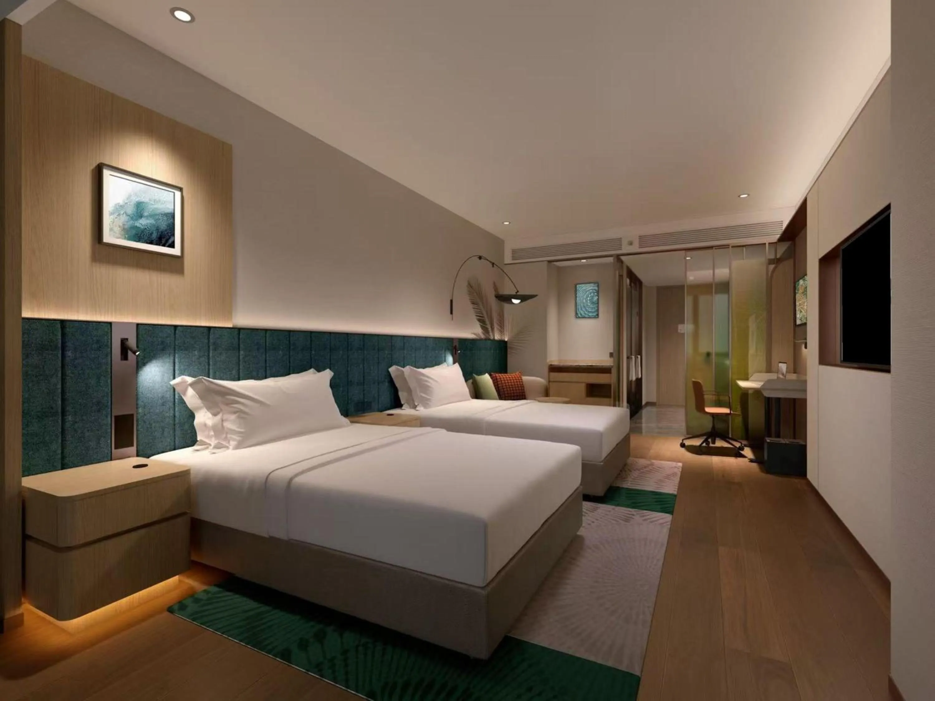 Bed in Hilton Garden Inn Beijing Fengtai Xinxiang Building