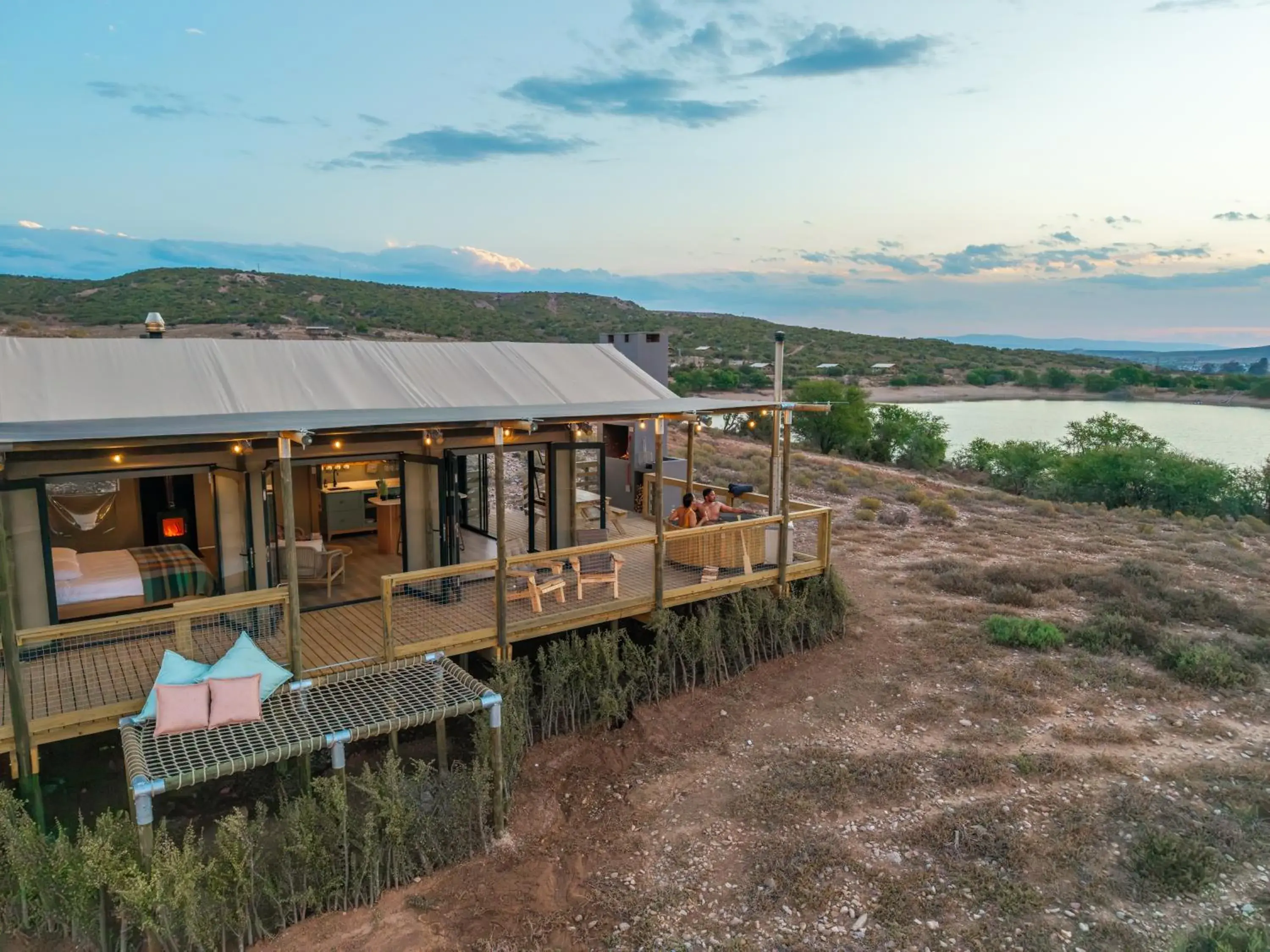 Premium tent (hot tub) in AfriCamps Klein Karoo Premium tent (hot tub) in AfriCamps Klein Karoo