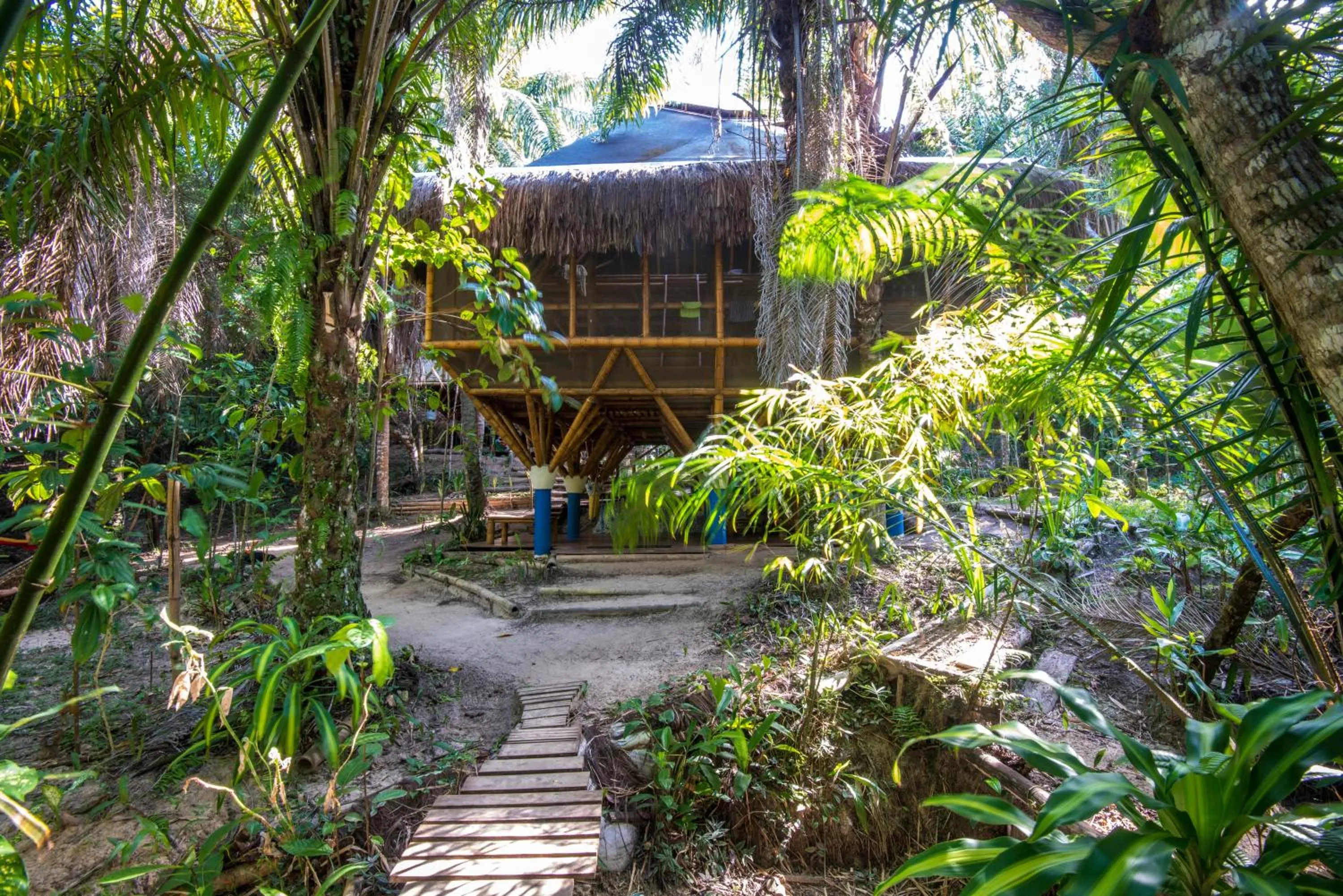 Communal kitchen in Universo Pol Bamboo Hostel