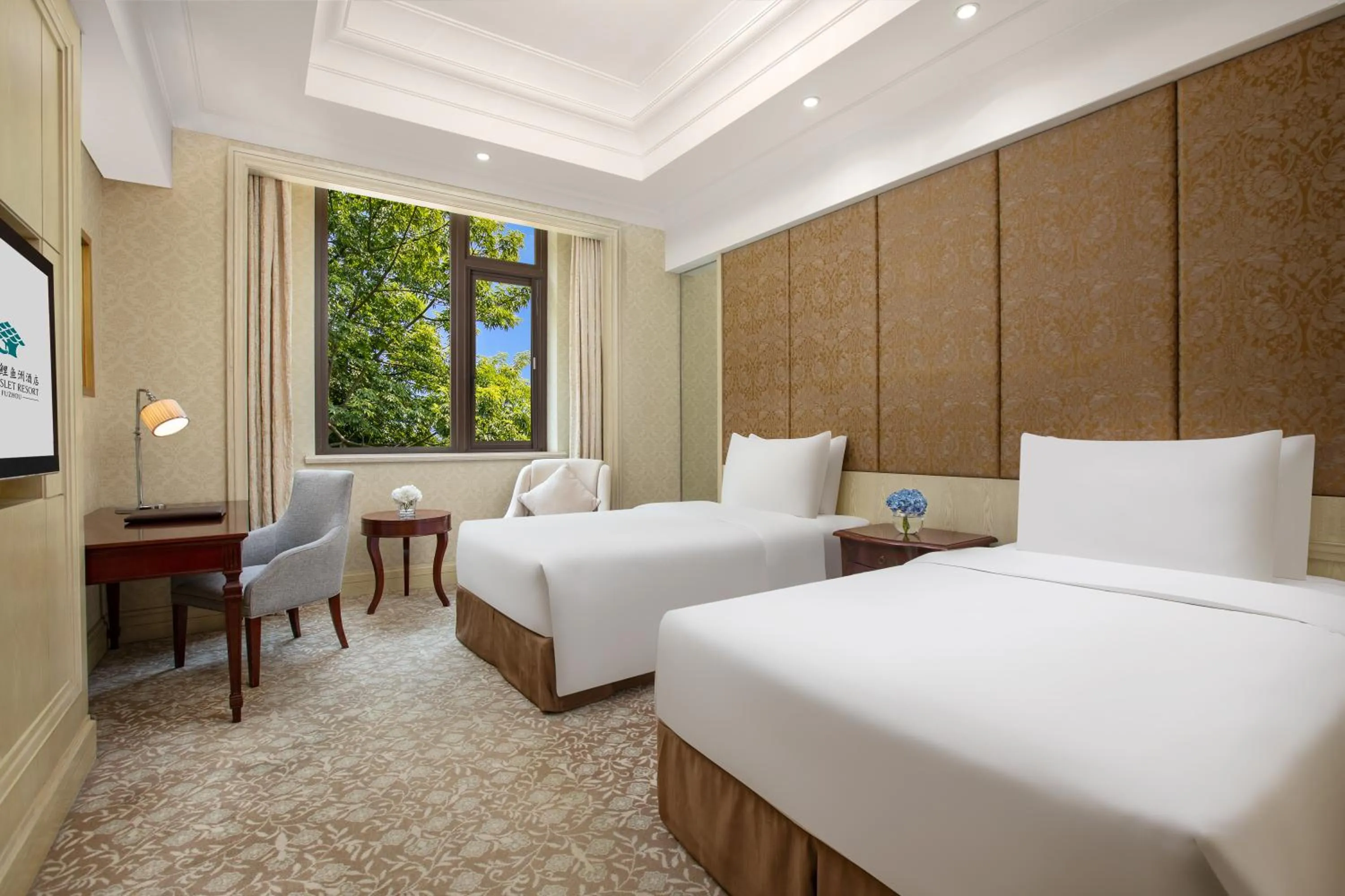 Bed in Carp Islet Resort Fuzhou