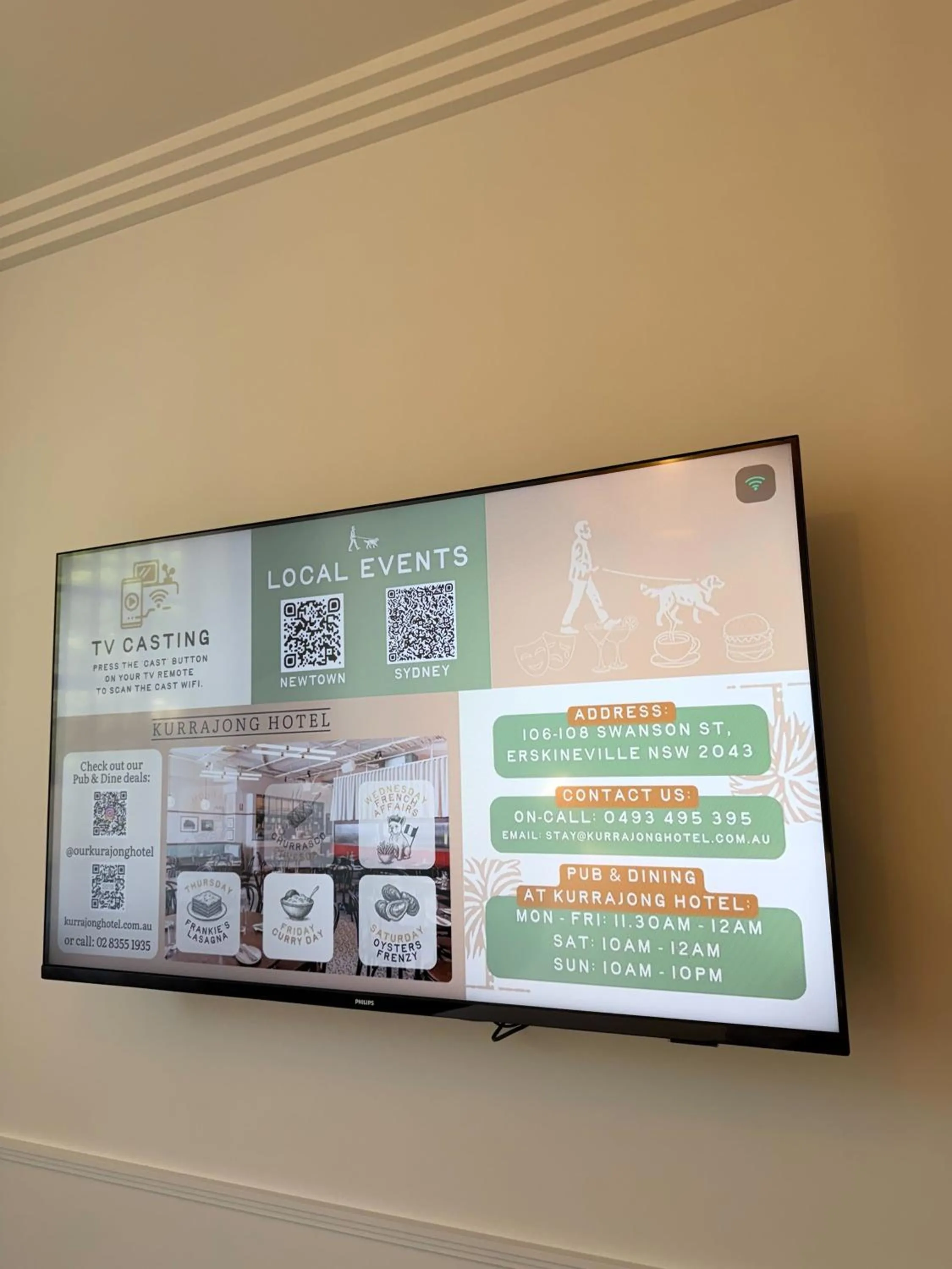 TV and multimedia in Kurrajong Hotel Sydney