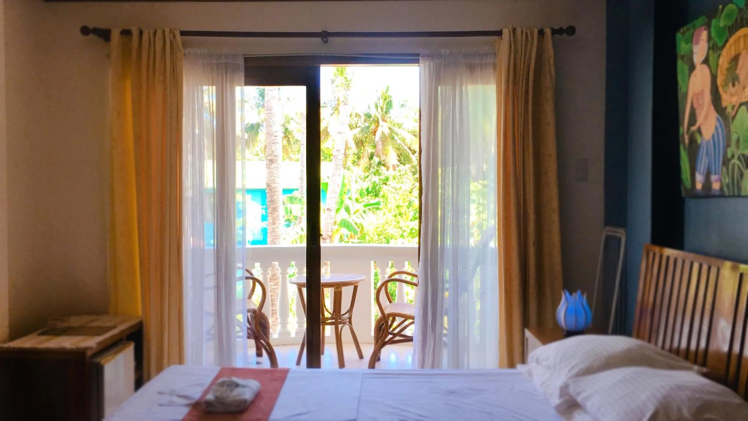 Patio, Bed in The Beach House Carabao Island