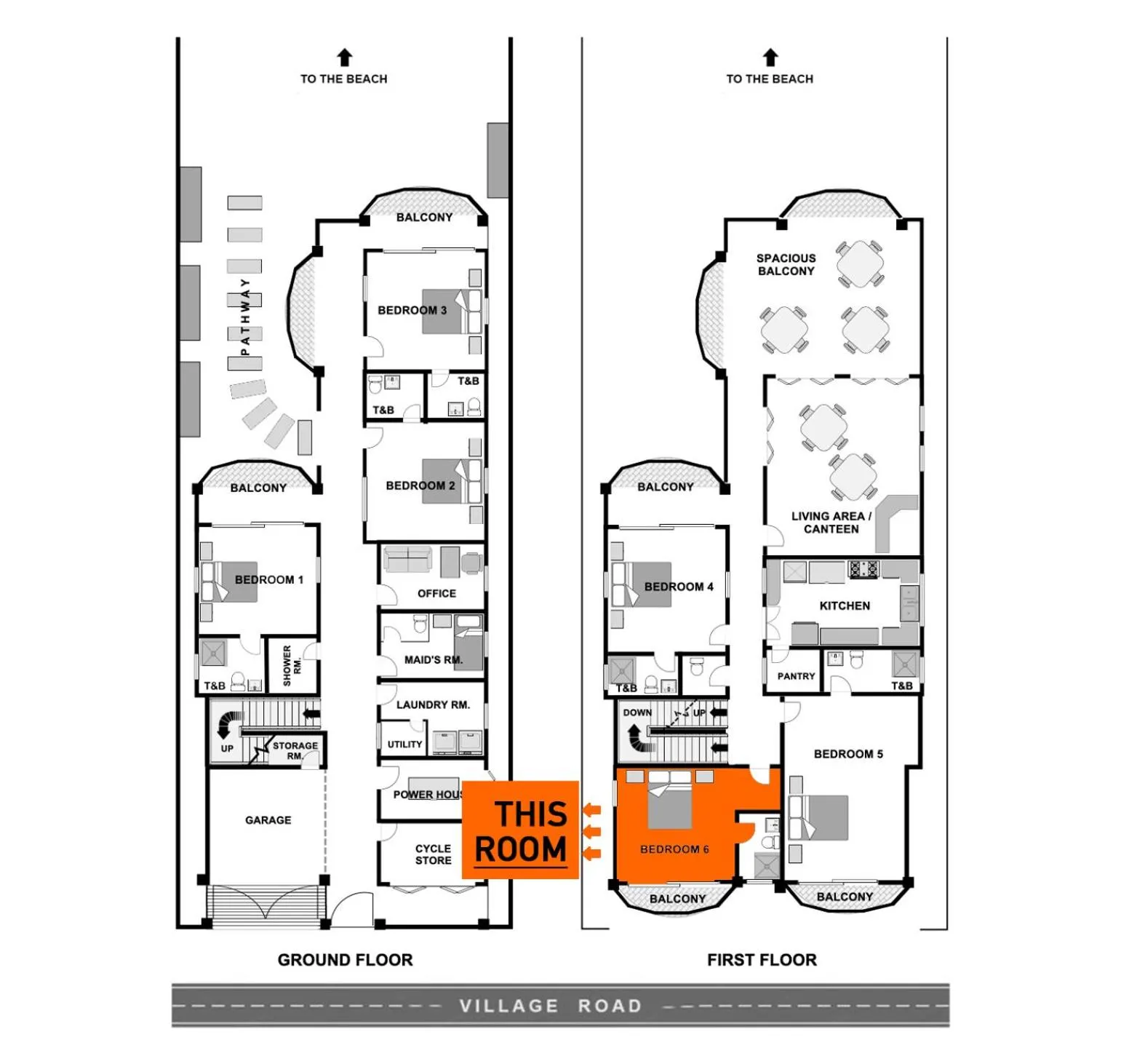 Floor plan in The Beach House Carabao Island
