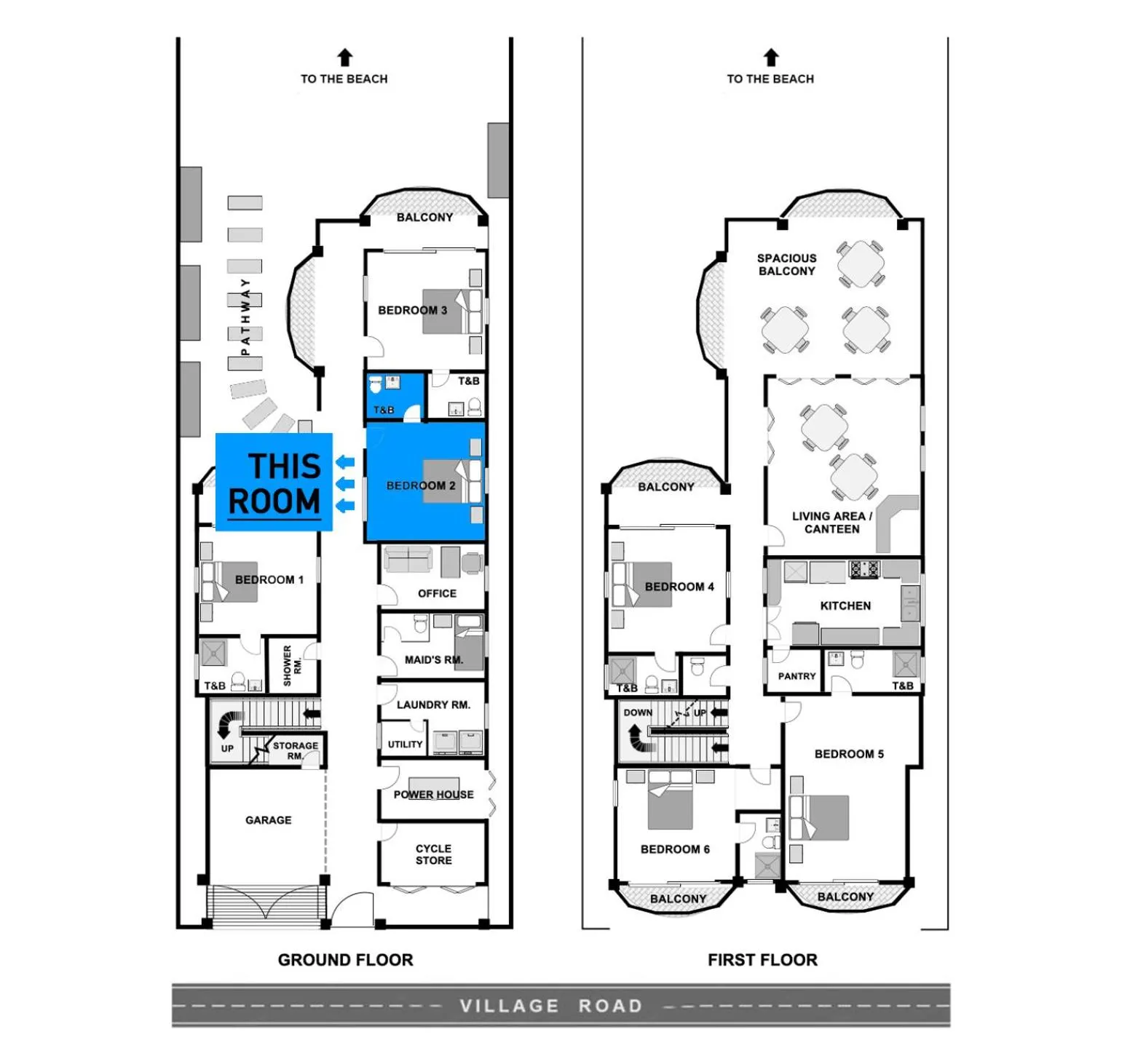 Floor plan in The Beach House Carabao Island