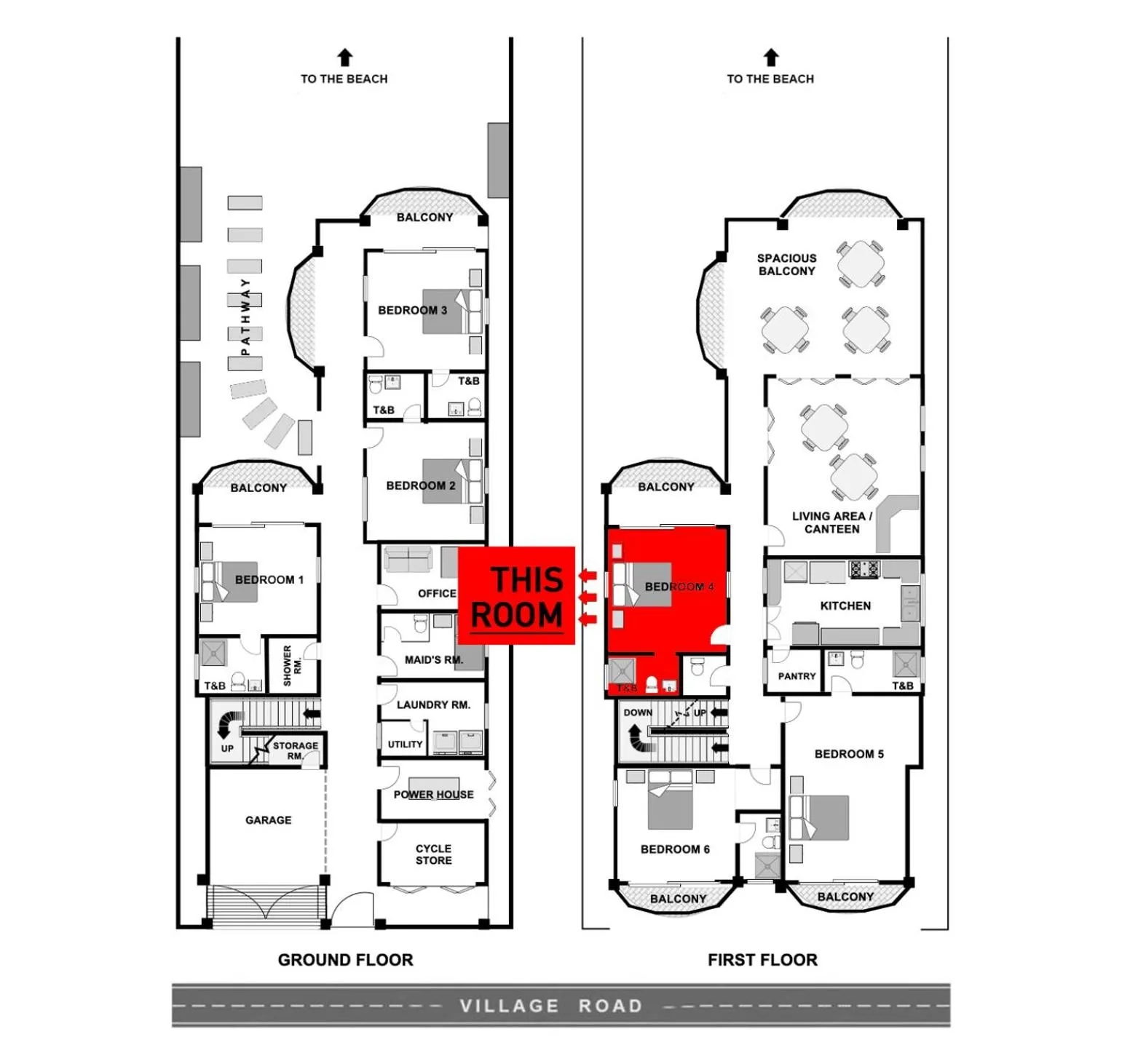 Floor plan in The Beach House Carabao Island