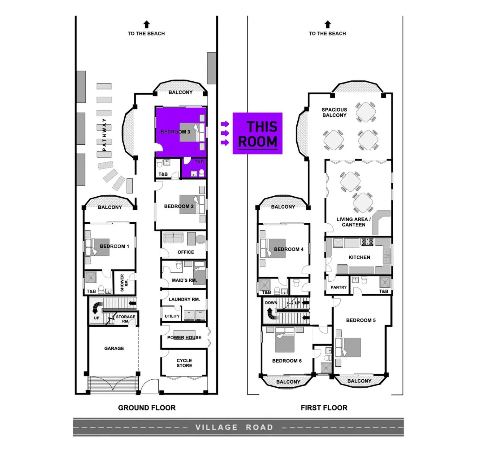 Floor plan in The Beach House Carabao Island