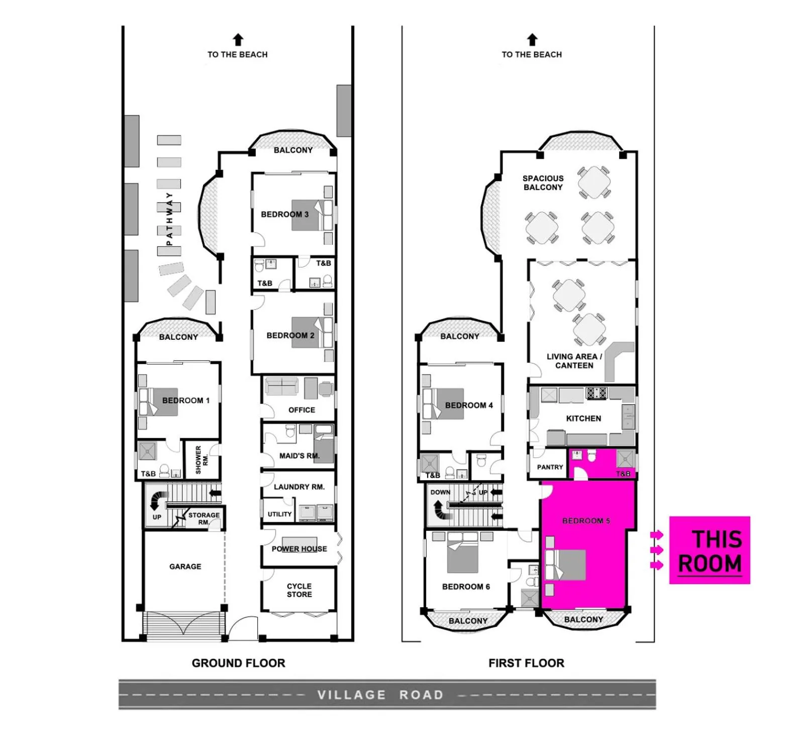 Floor plan in The Beach House Carabao Island