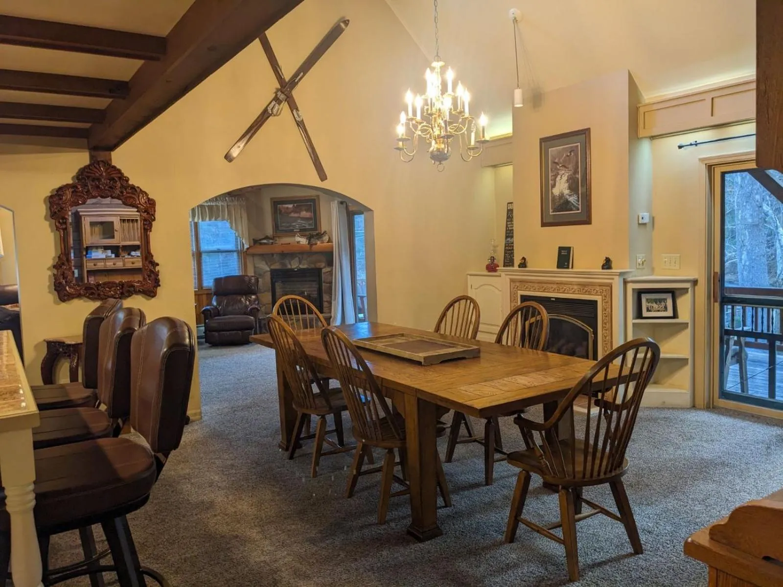 Seating area in Rough Cut Lodge