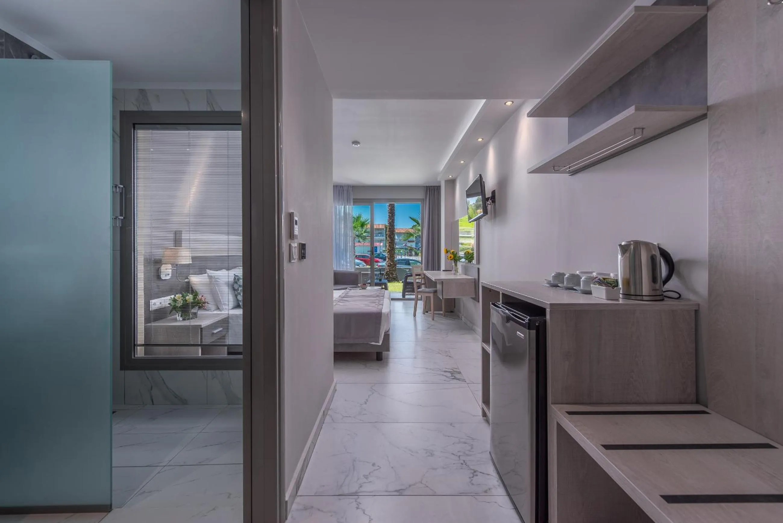 Kitchen or kitchenette in Dionysos Hotel & Suites