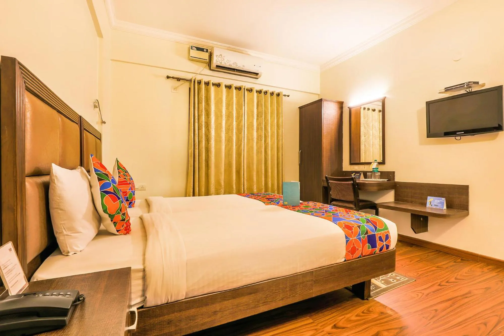 Bedroom, Bed in FabHotel Sri Krishna Suites - Bellandur