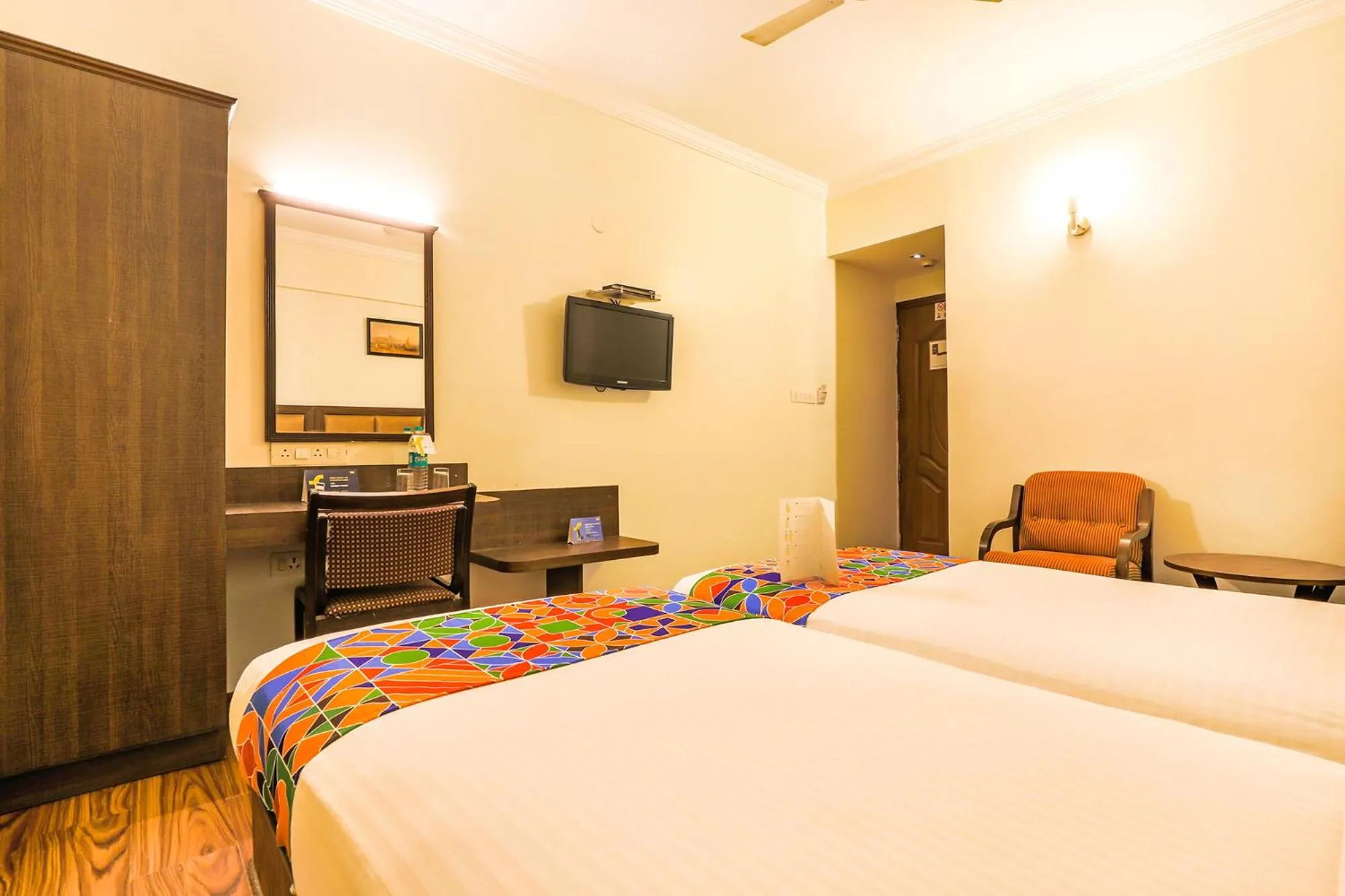 Bedroom, Bed in FabHotel Sri Krishna Suites - Bellandur