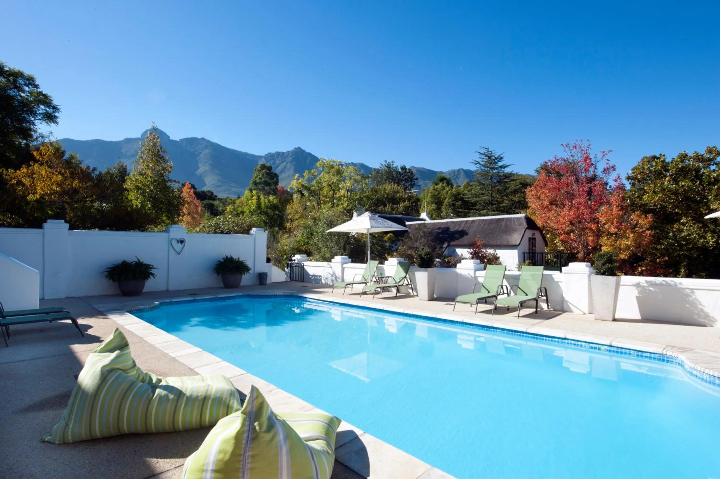 Pool view in De Kloof Heritage Estate and Wellness