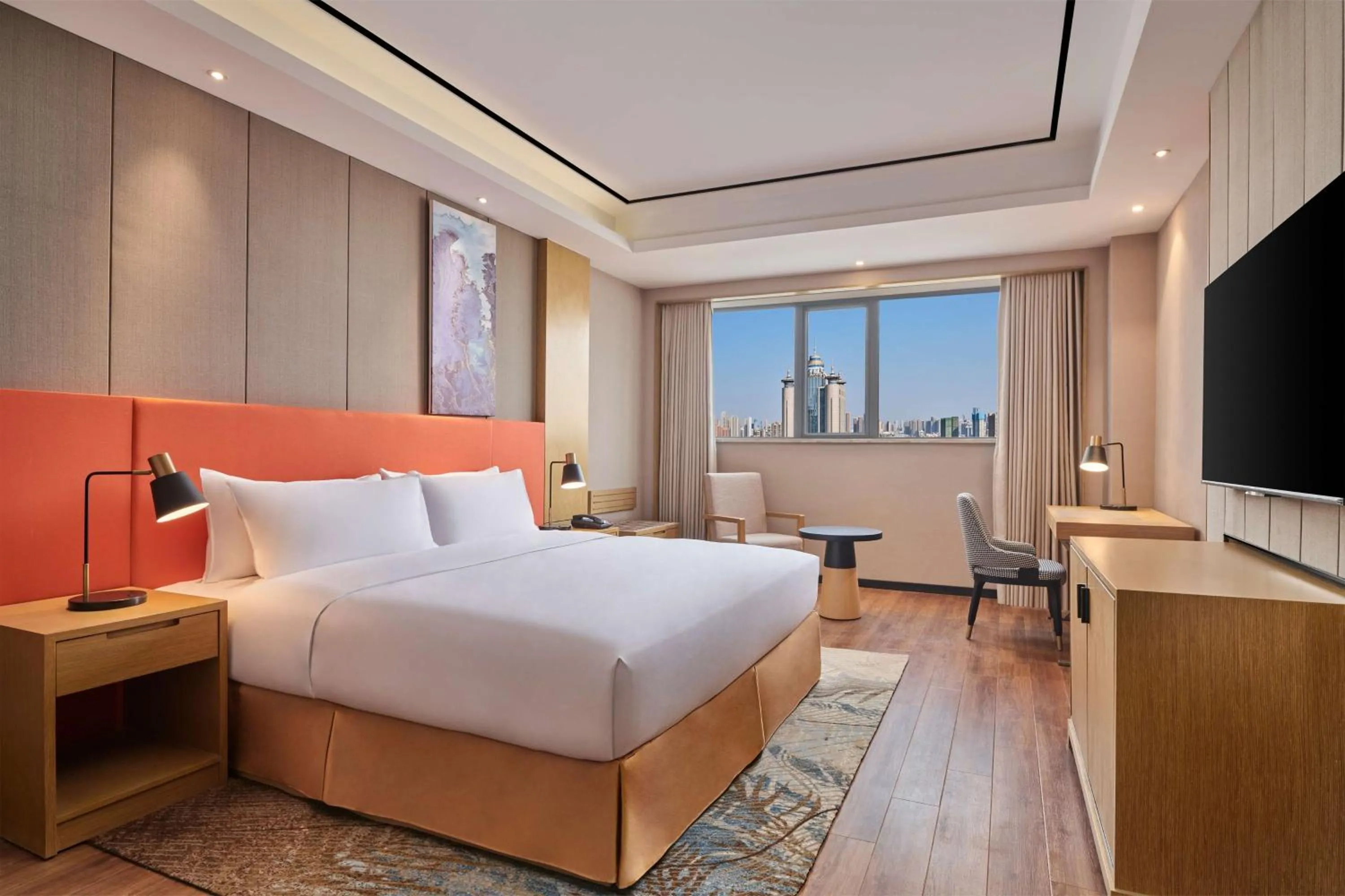Bedroom, Bed in Hilton Garden Inn Wuhan Hankou