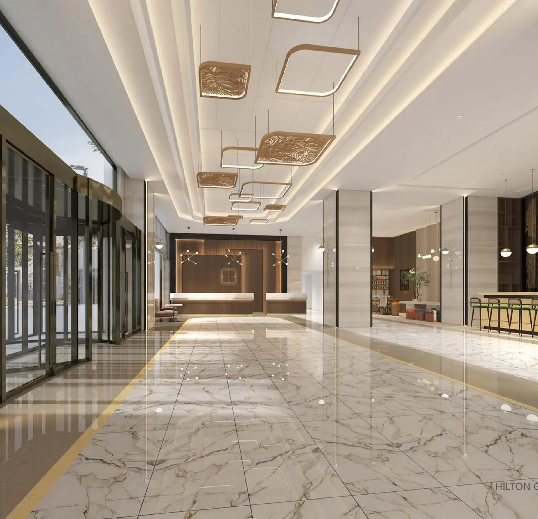 Lobby or reception in Hilton Garden Inn Wuhan Hankou Lobby or reception in Hilton Garden Inn Wuhan Hankou