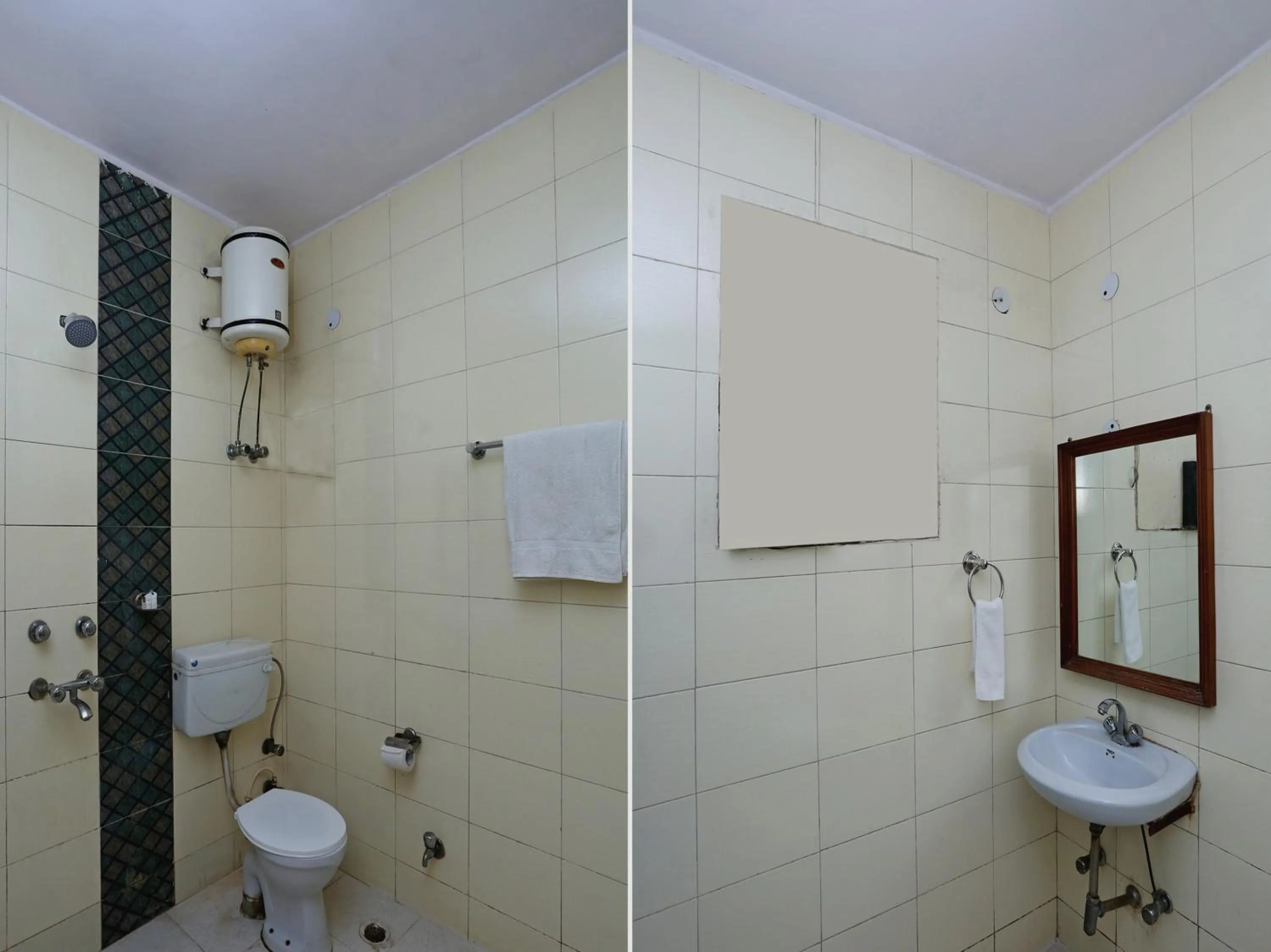 Bathroom in Hotel O Kalkaji Residency Bnb Near Lotus Temple