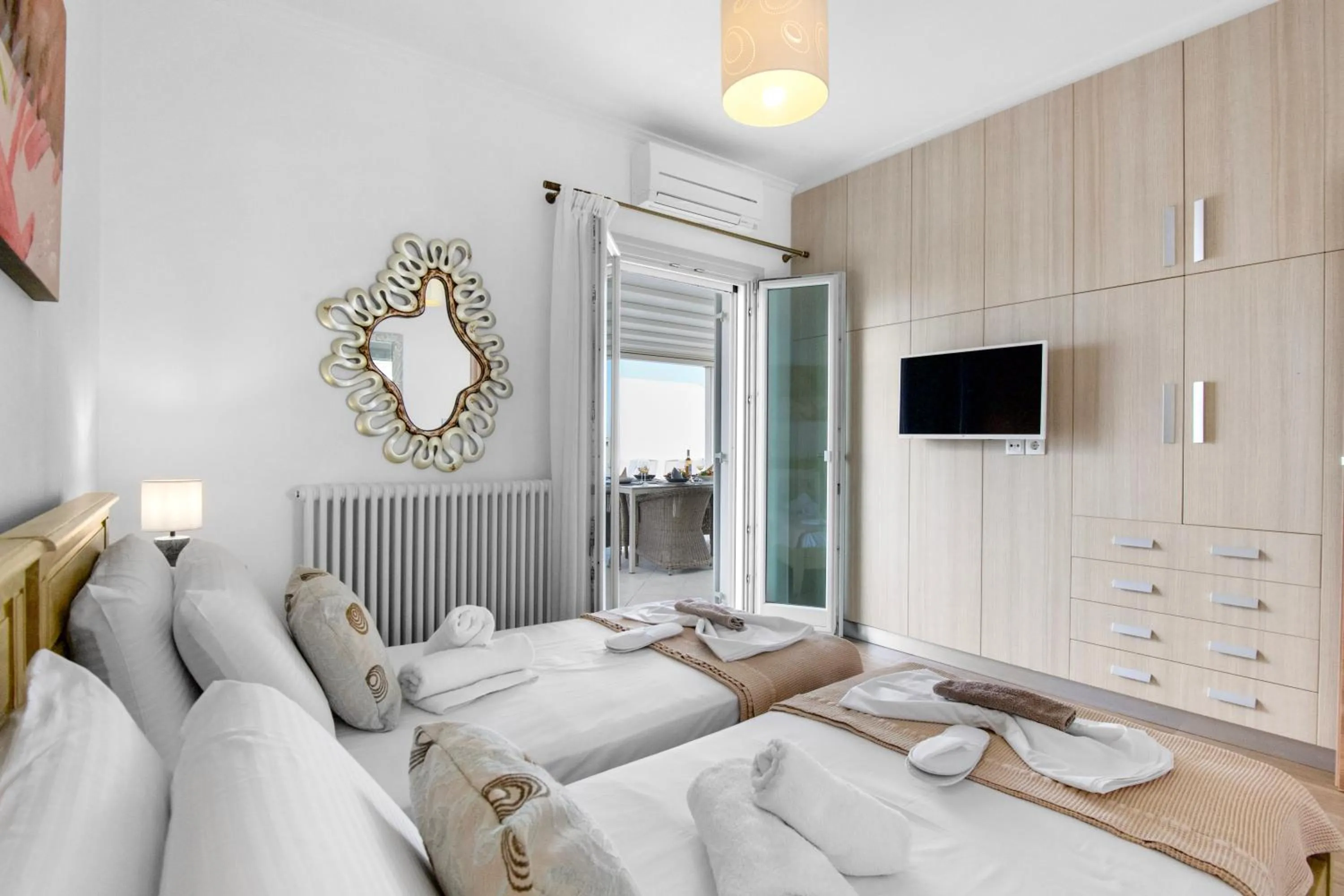 Area and facilities, Bed in Panos Apartment Naousa