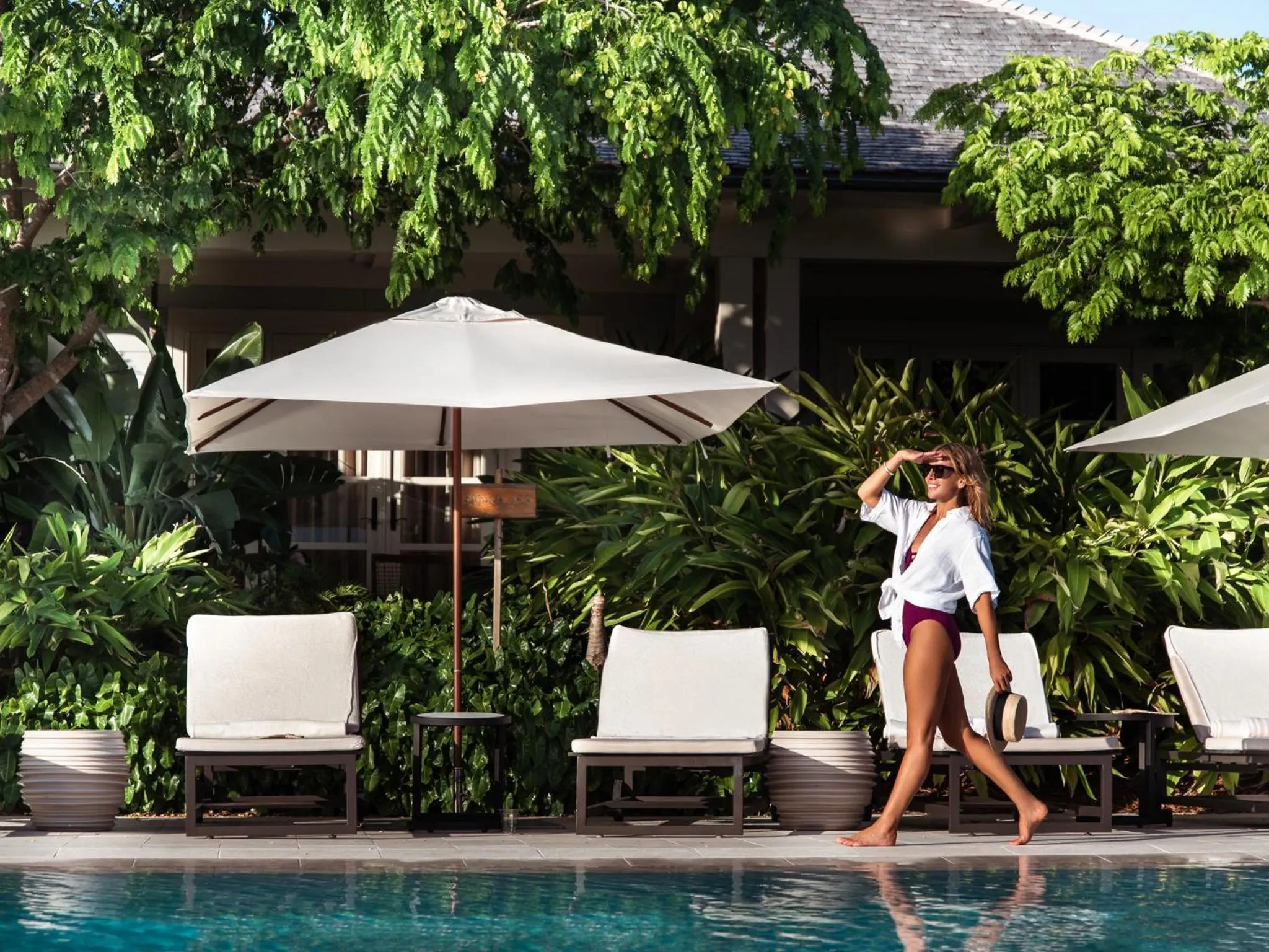Pool view in The Island House